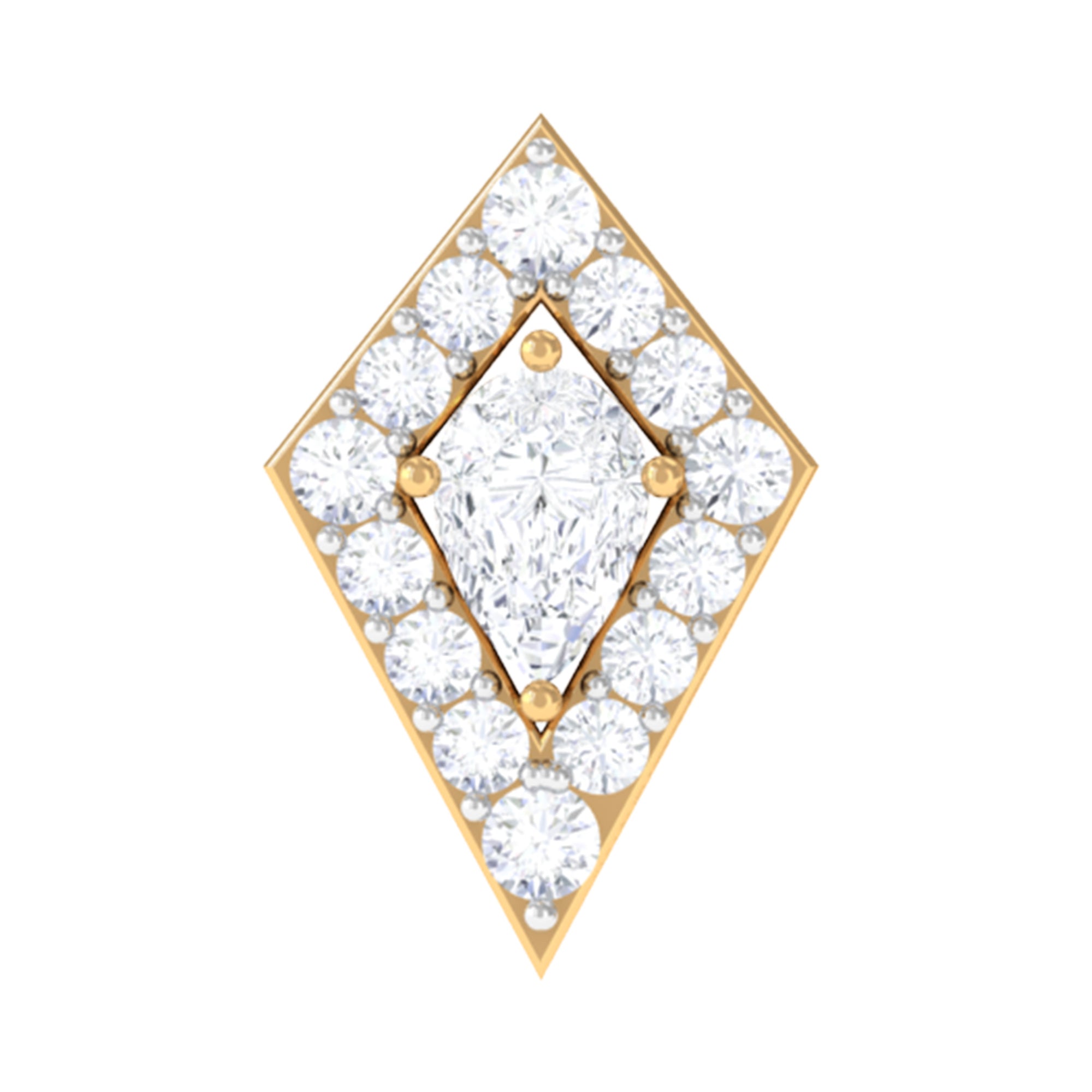 Modern Kite Shape Diamond Helix Earring Natural - ( HI-SI ) - Rosec Jewels
