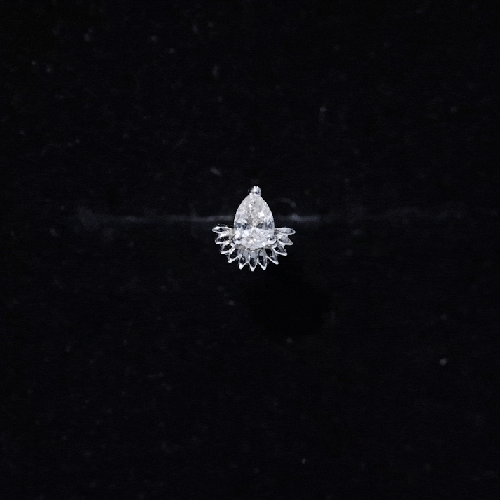 Pear Shape Diamond Solitaire Helix Earring Natural - ( HI-SI ) - Rosec Jewels