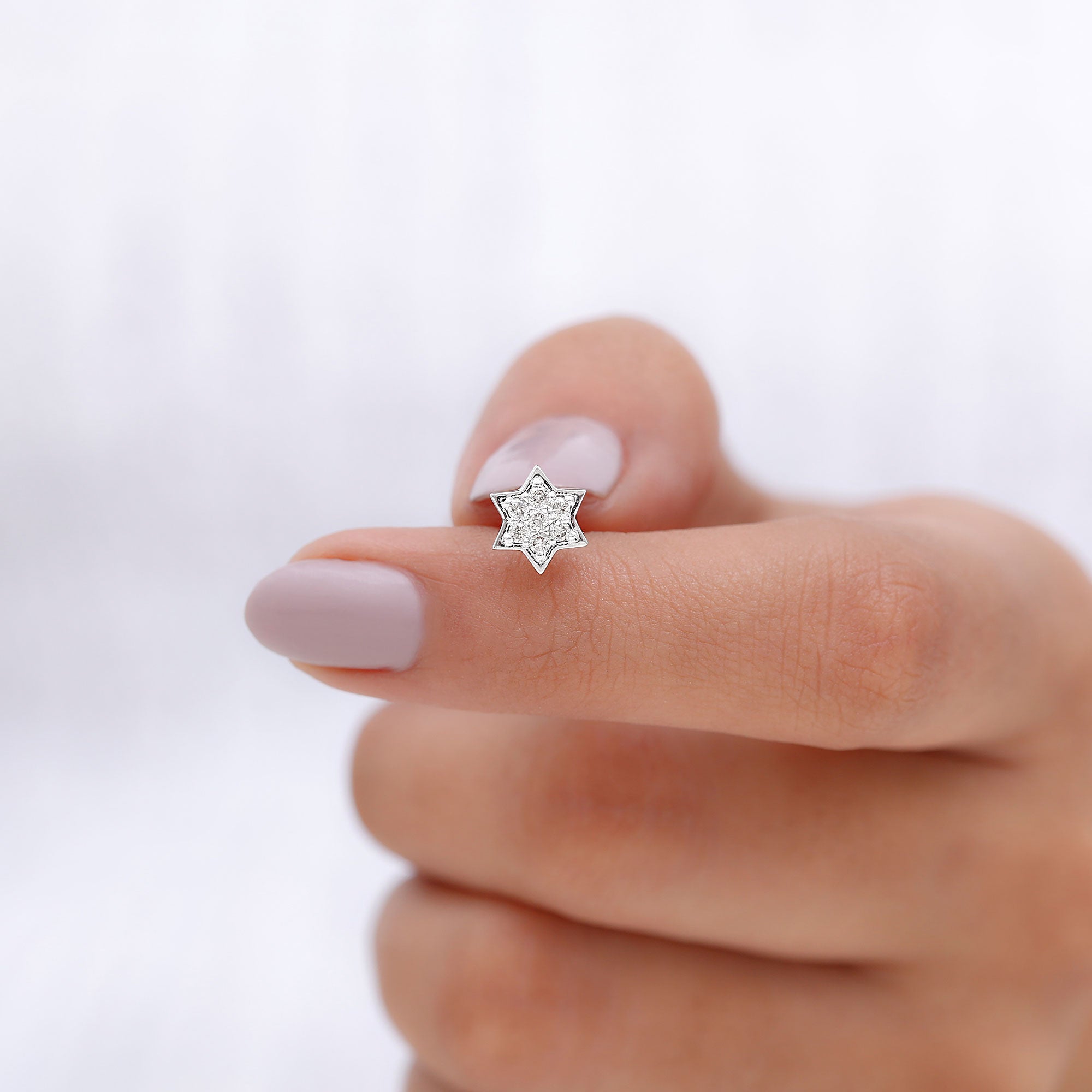 Rosec Jewels-Certified Diamond Star Earring for Helix Piercing