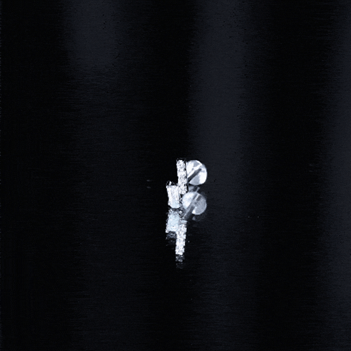 Minimalist Diamond Tragus Piercing Earring Natural - ( HI-SI ) - Rosec Jewels