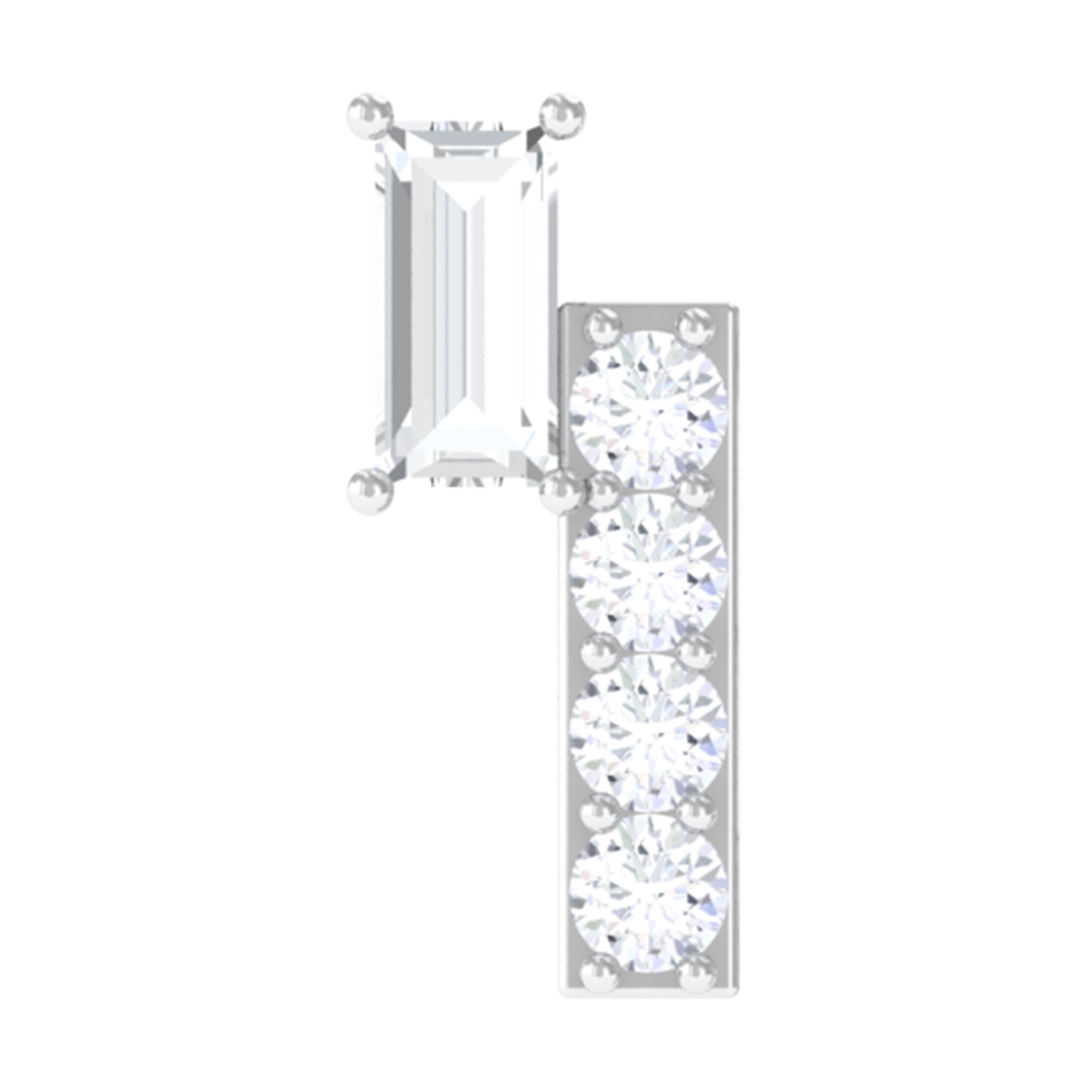 Minimalist Diamond Tragus Piercing Earring Natural - ( HI-SI ) - Rosec Jewels