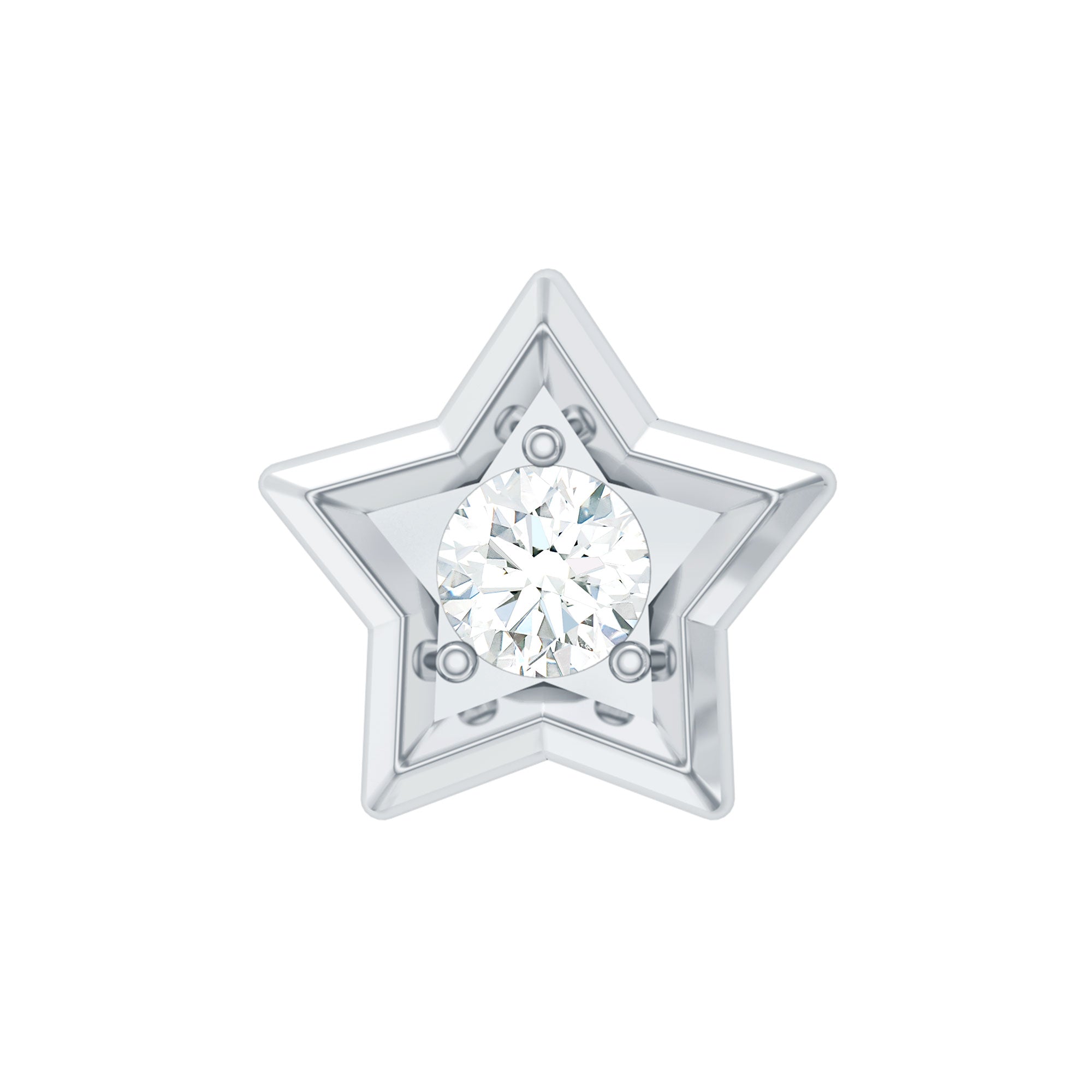 Dainty Diamond Star Earring for Tragus Piercing Natural - ( HI-SI ) - Rosec Jewels