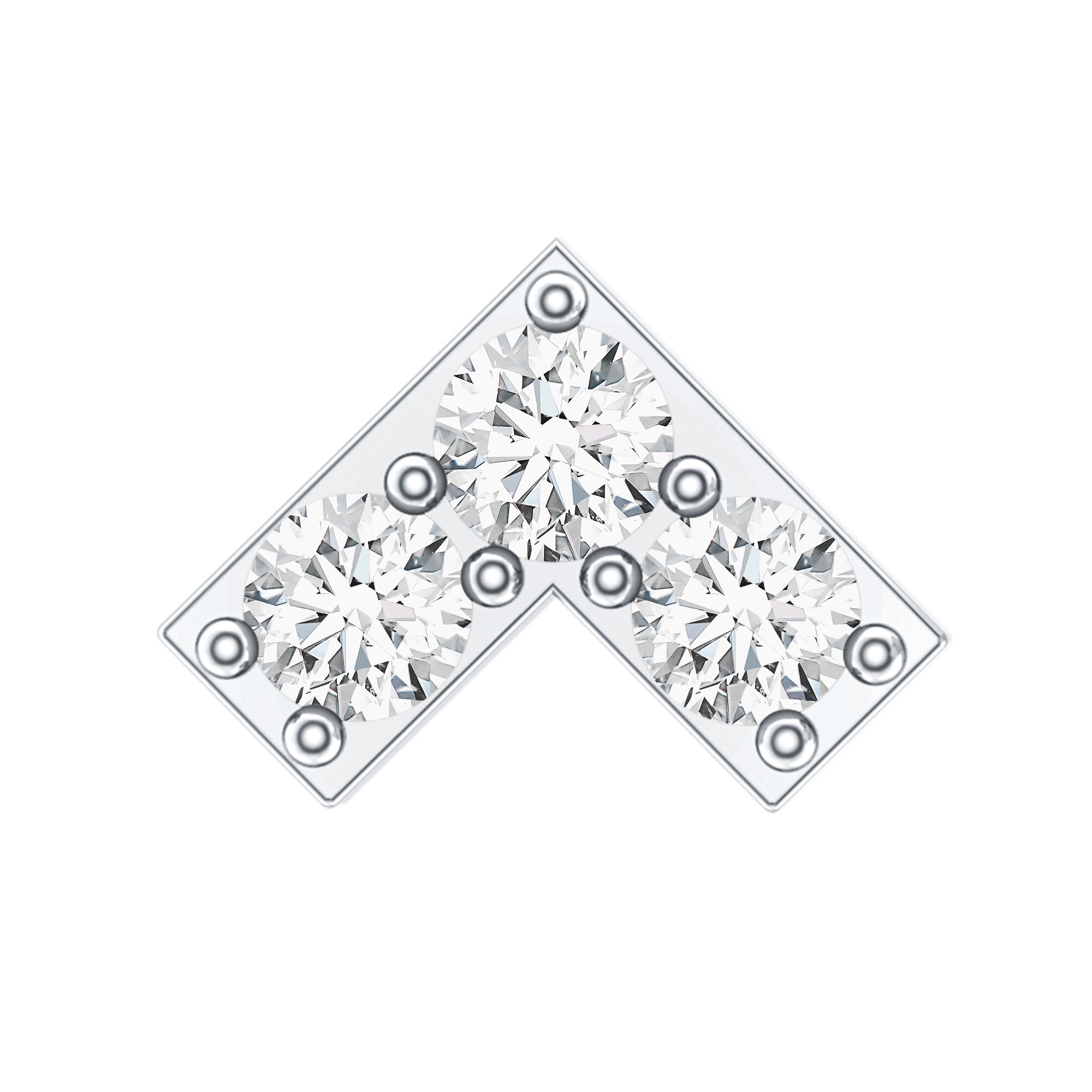Certified Diamond Chevron V Earring for Tragus Piercing Natural - ( HI-SI ) - Rosec Jewels