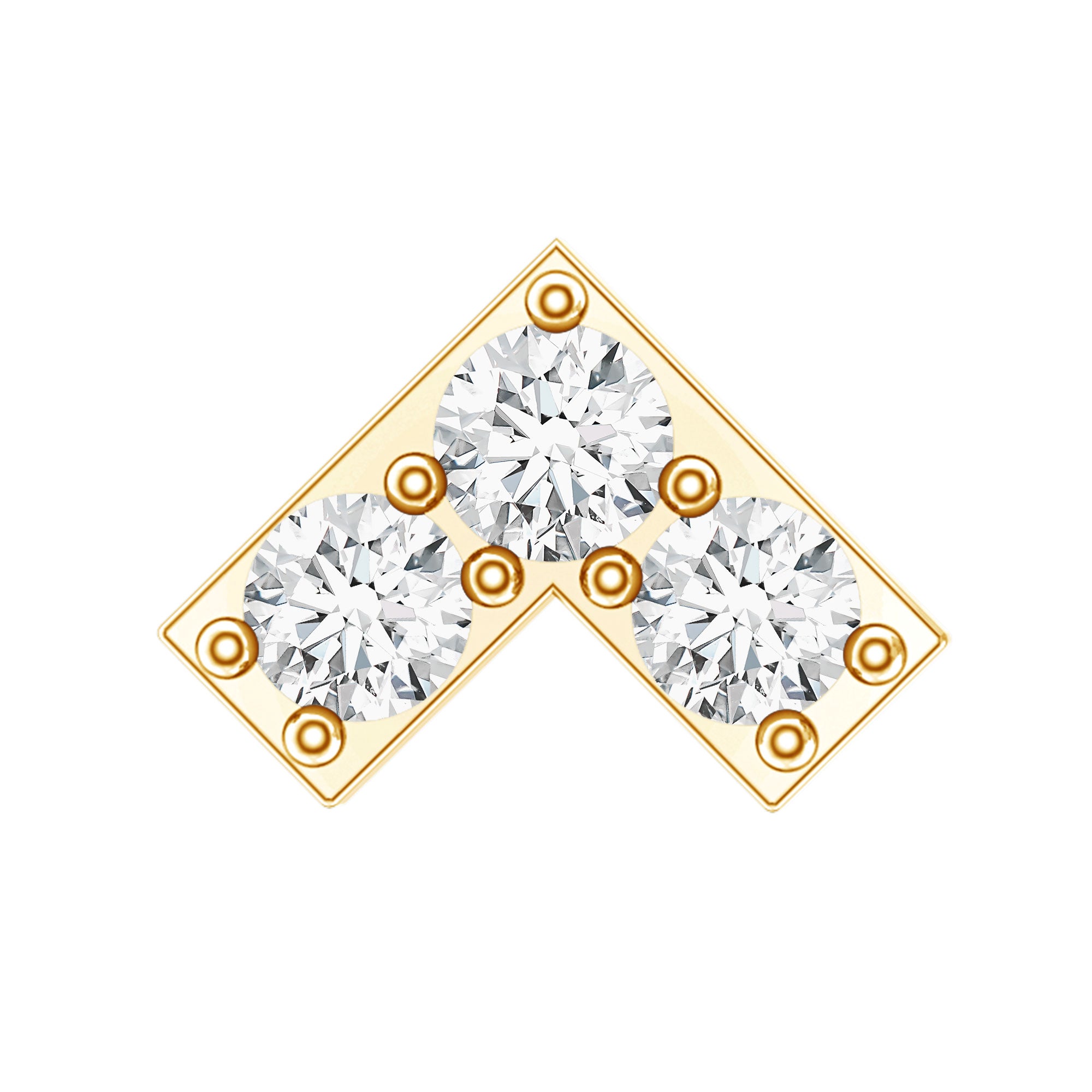 Certified Diamond Chevron V Earring for Tragus Piercing Natural - ( HI-SI ) - Rosec Jewels