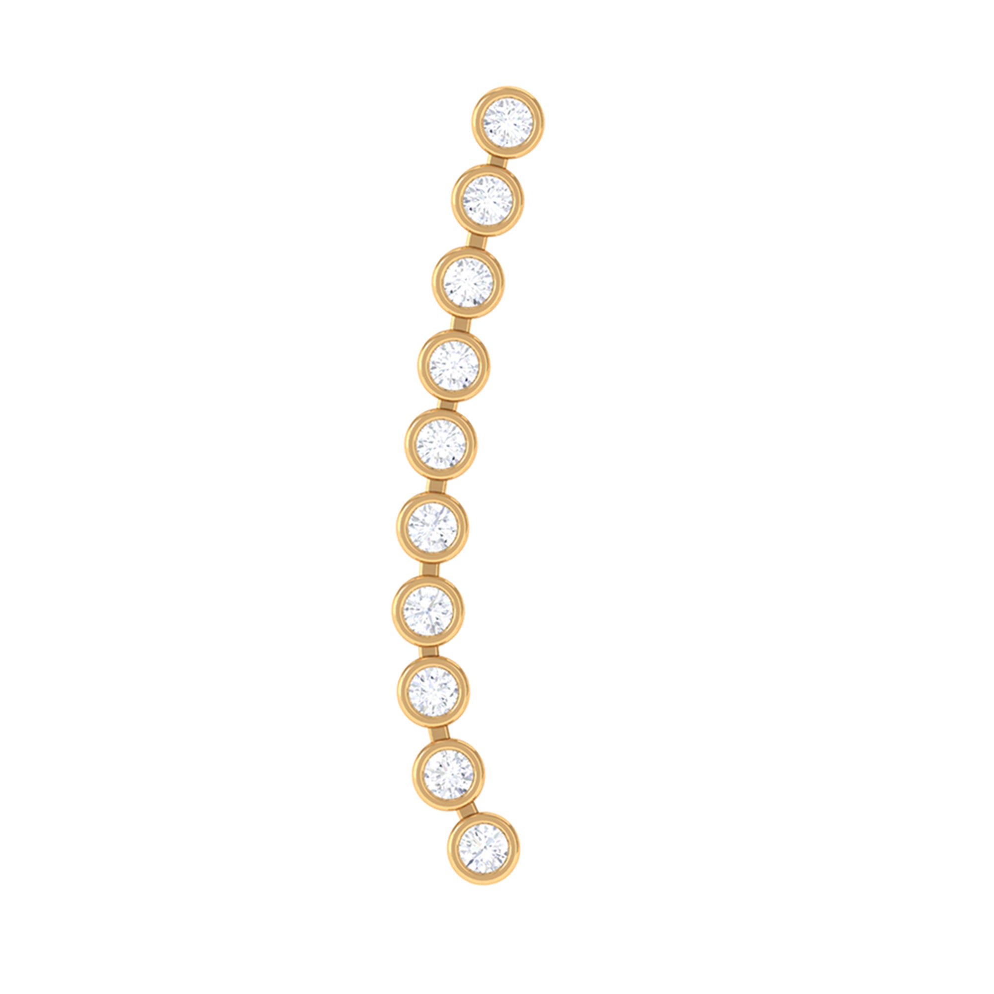 Diamond Ear Climber Earring for Cartilage Piercing Natural - ( HI-SI ) - Rosec Jewels