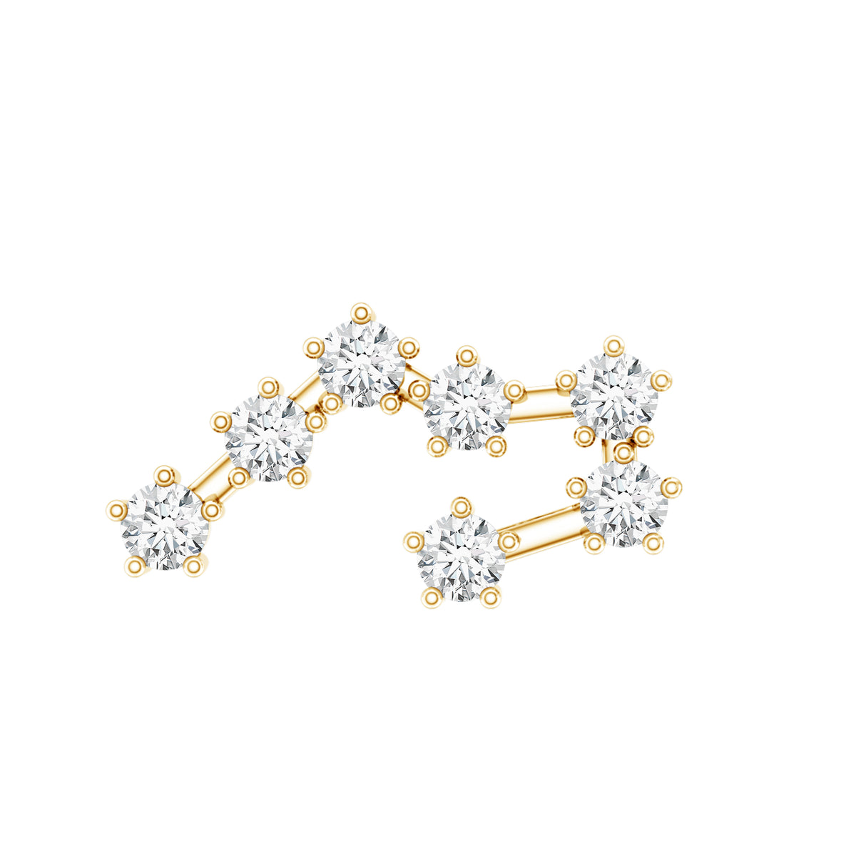 Diamond Taurus Zodiac Crawler Earring Natural - ( HI-SI ) - Rosec Jewels