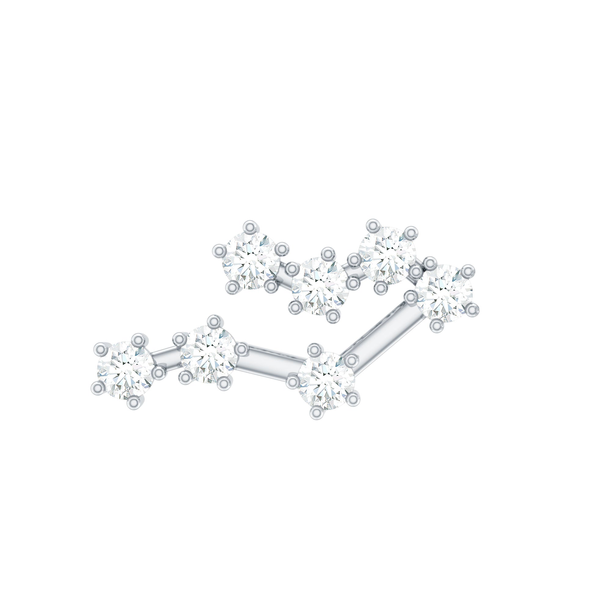 Round Diamond Gemini Zodiac Cartilage Earring Natural - ( HI-SI ) - Rosec Jewels