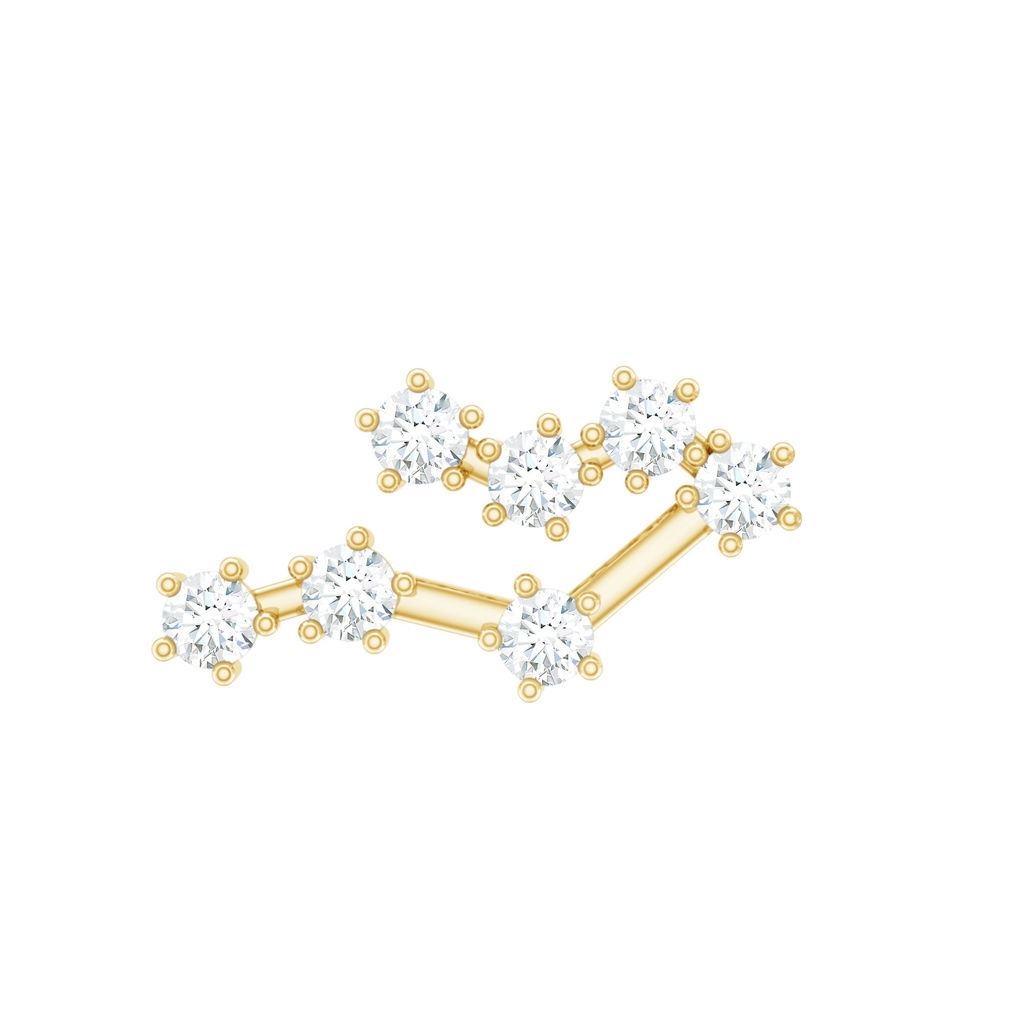 Round Diamond Gemini Zodiac Cartilage Earring Natural - ( HI-SI ) - Rosec Jewels