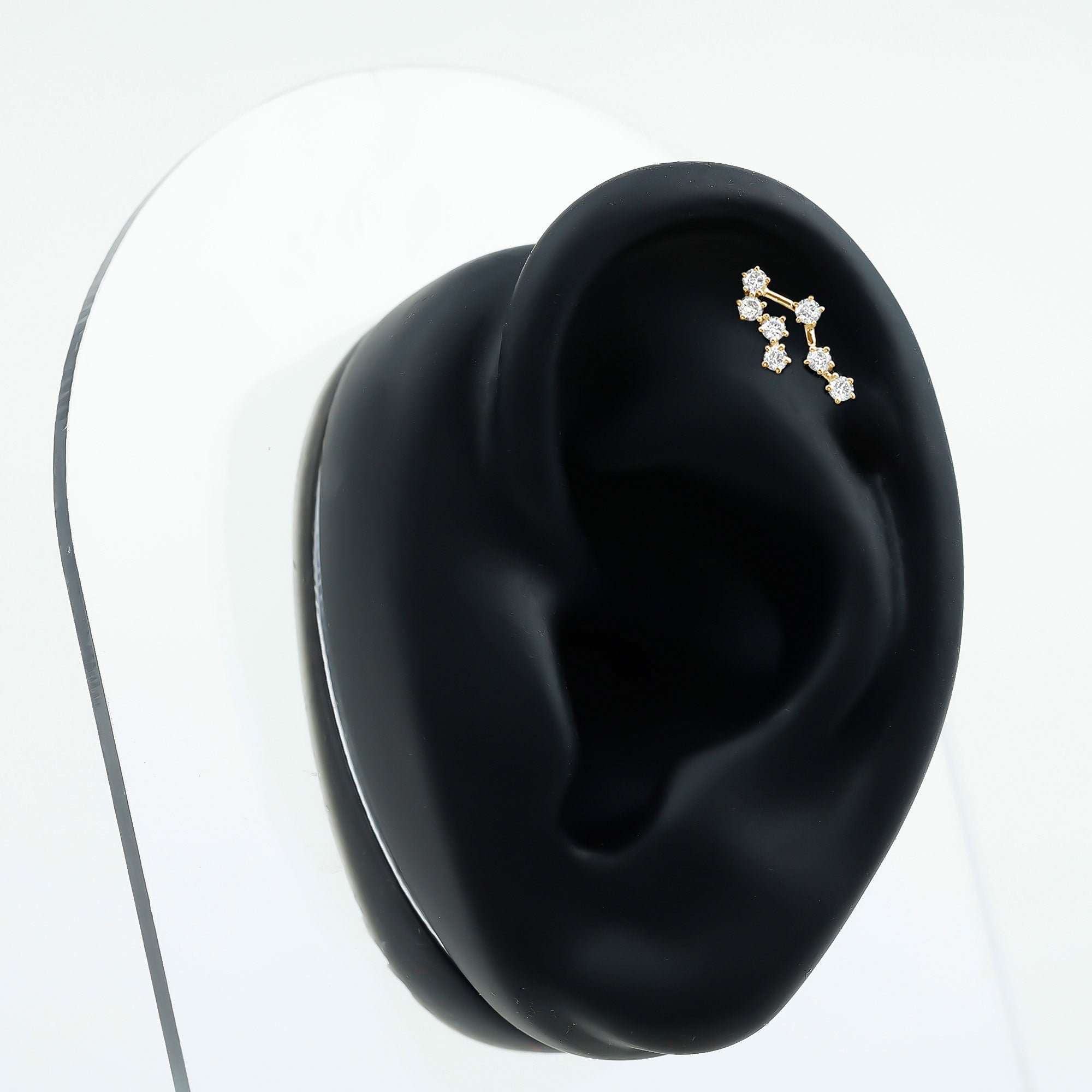 Round Diamond Gemini Zodiac Cartilage Earring Natural - ( HI-SI ) - Rosec Jewels