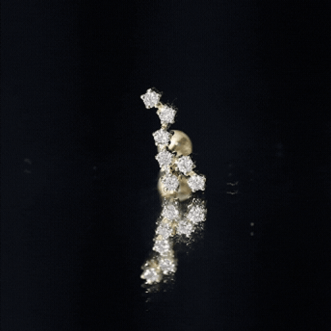 Diamond Virgo Constellation Earring for Cartilage Piercing Natural - ( HI-SI ) - Rosec Jewels