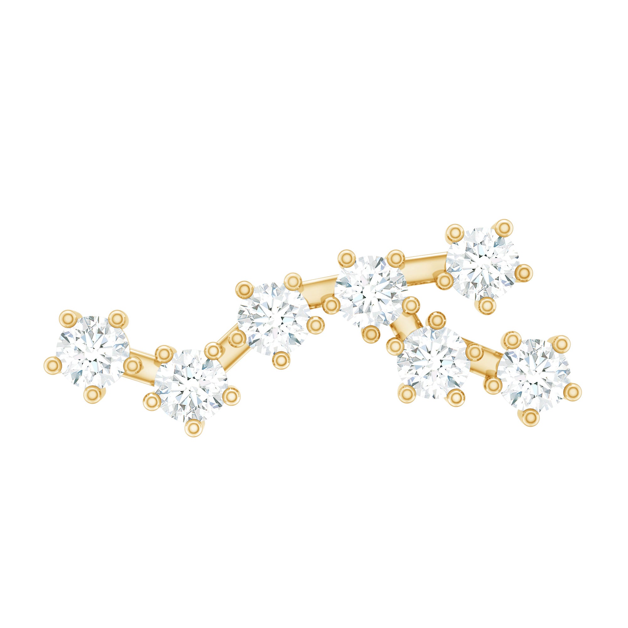 Diamond Virgo Constellation Earring for Cartilage Piercing Natural - ( HI-SI ) - Rosec Jewels