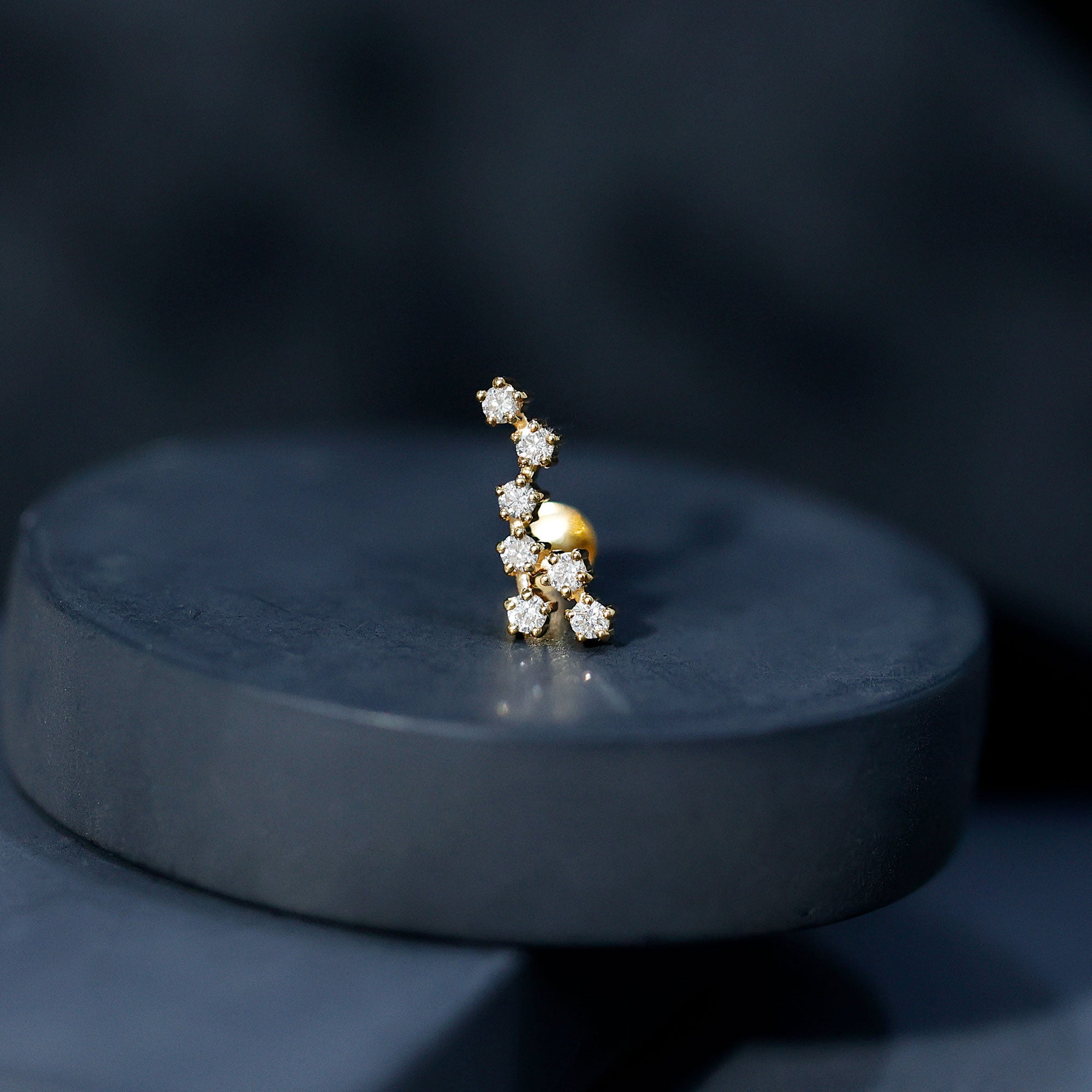 Diamond Virgo Constellation Earring for Cartilage Piercing Natural - ( HI-SI ) - Rosec Jewels