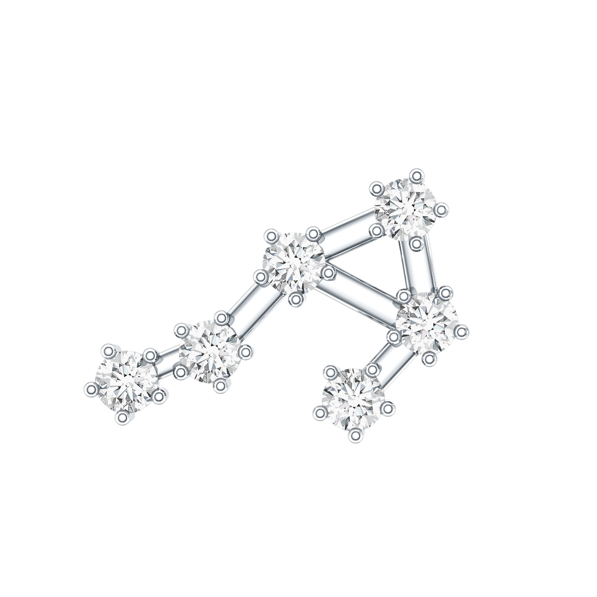 Certified Diamond Libra Constellation Piercing Earring Natural - ( HI-SI ) - Rosec Jewels