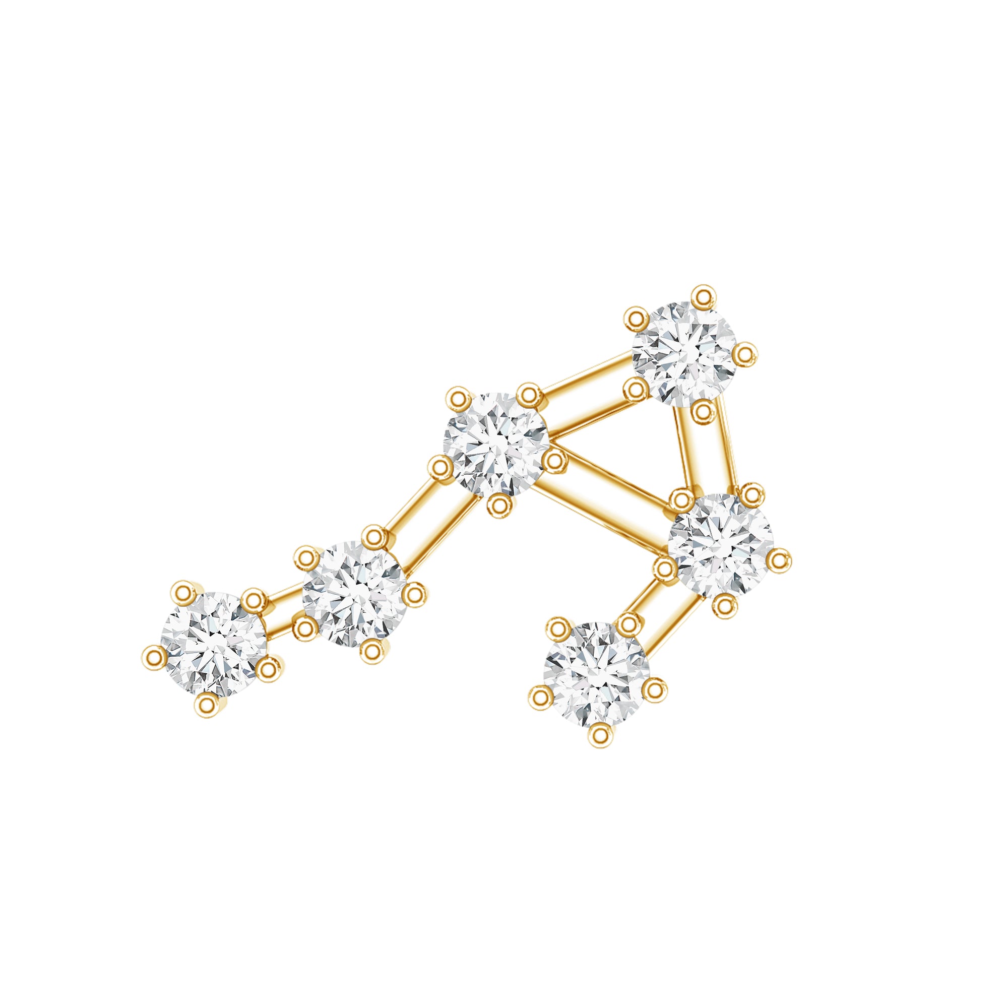 Certified Diamond Libra Constellation Piercing Earring Natural - ( HI-SI ) - Rosec Jewels