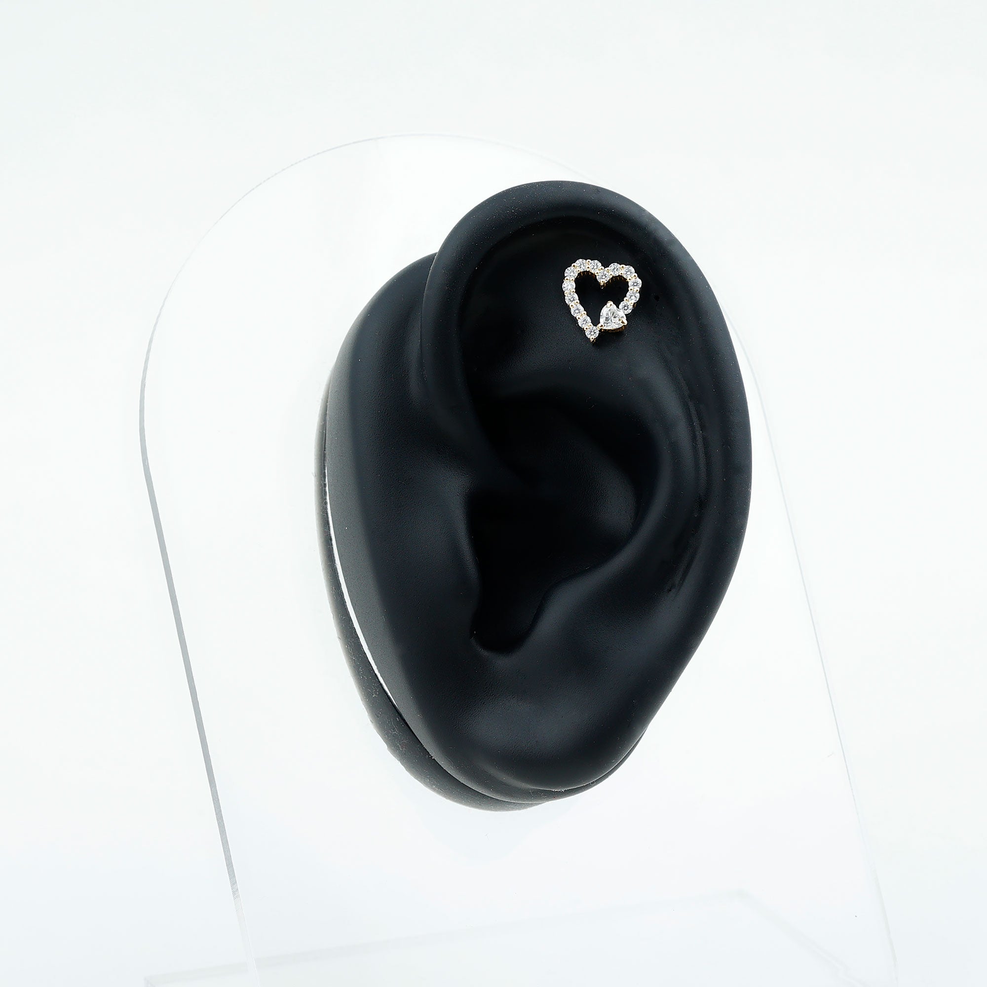 Diamond Heart Shape Cartilage Earring Natural - ( HI-SI ) - Rosec Jewels