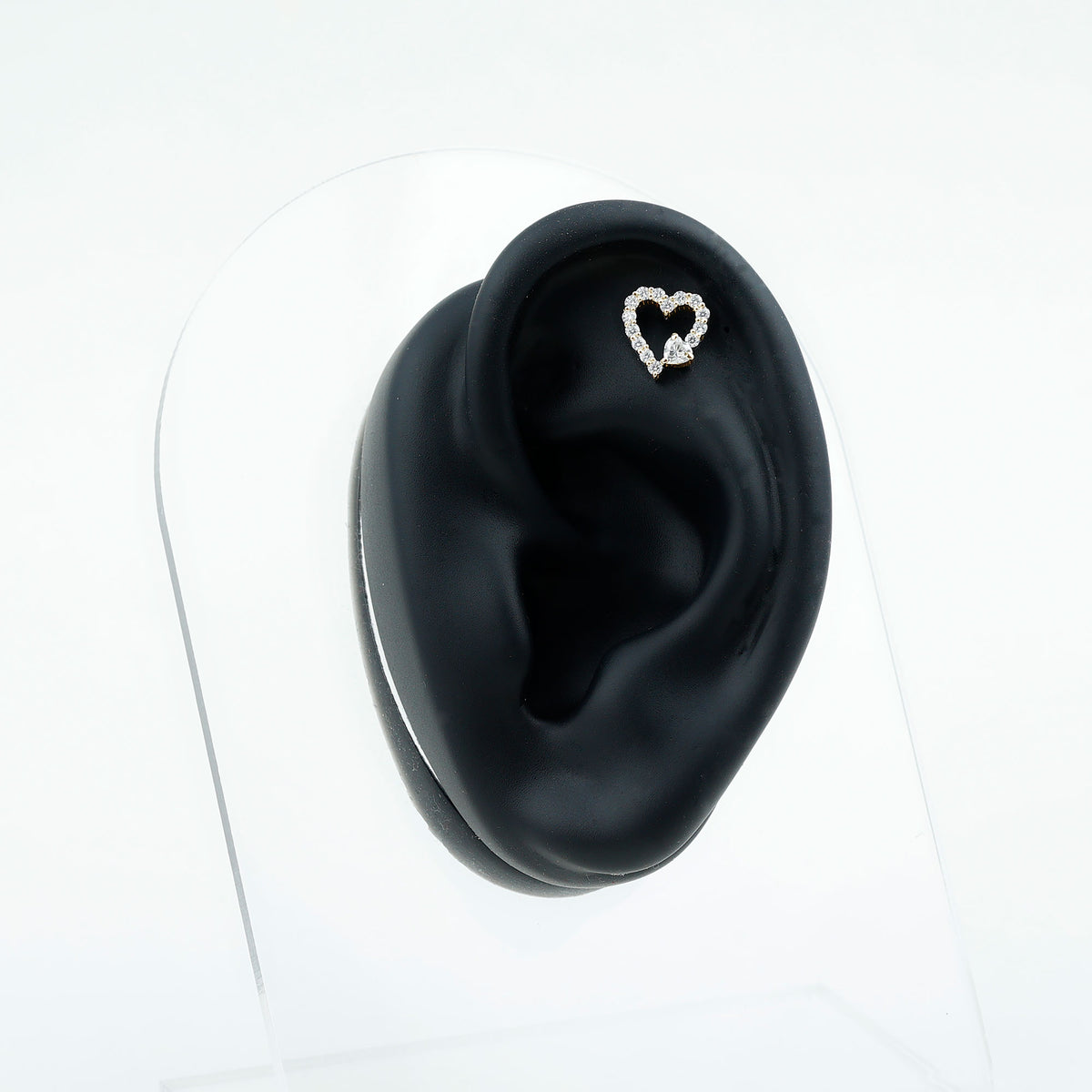 Diamond Heart Shape Cartilage Earring Natural - ( HI-SI ) - Rosec Jewels