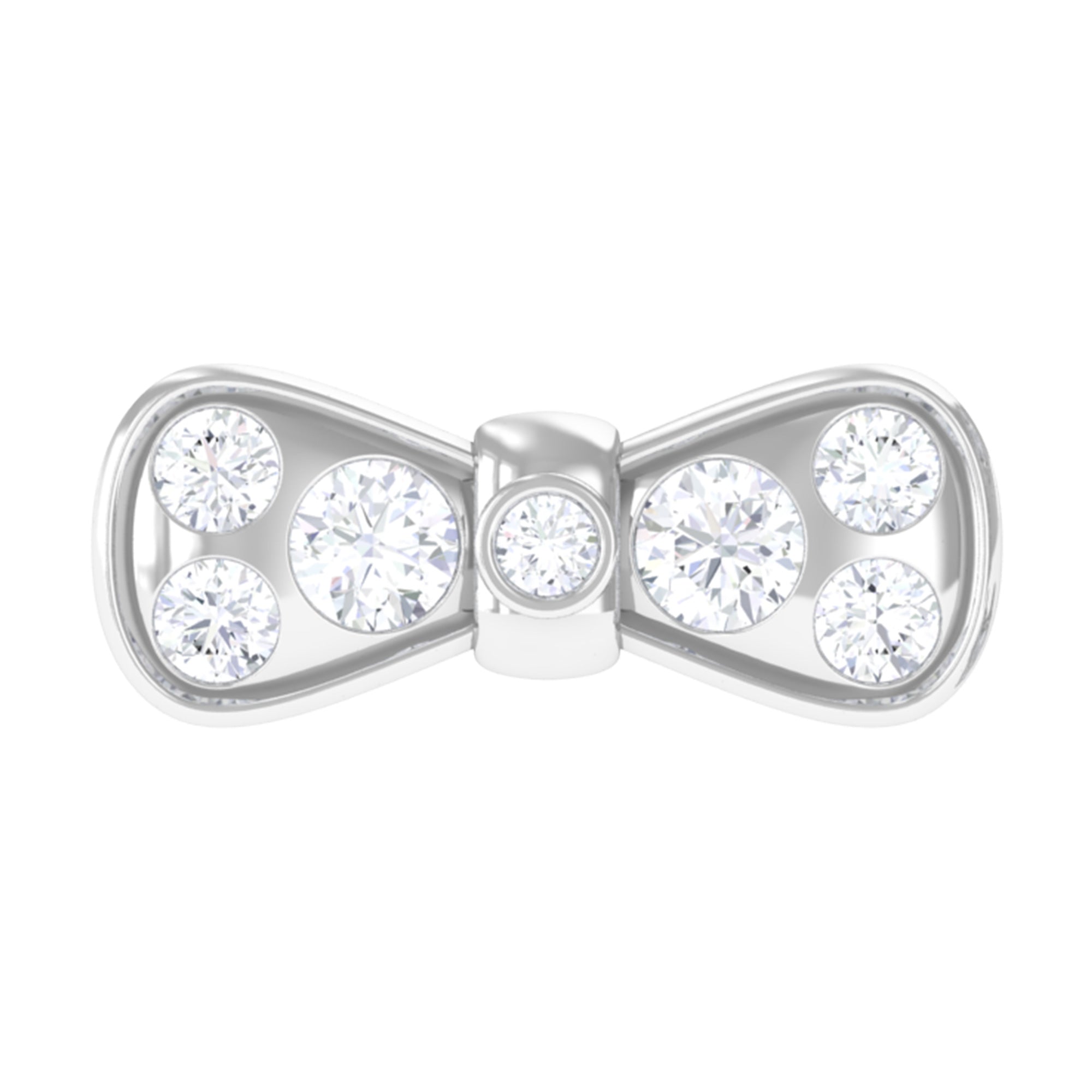 Moissanite Cute Bow Cartilage Earring with Certificate D-VS1 - Rosec Jewels