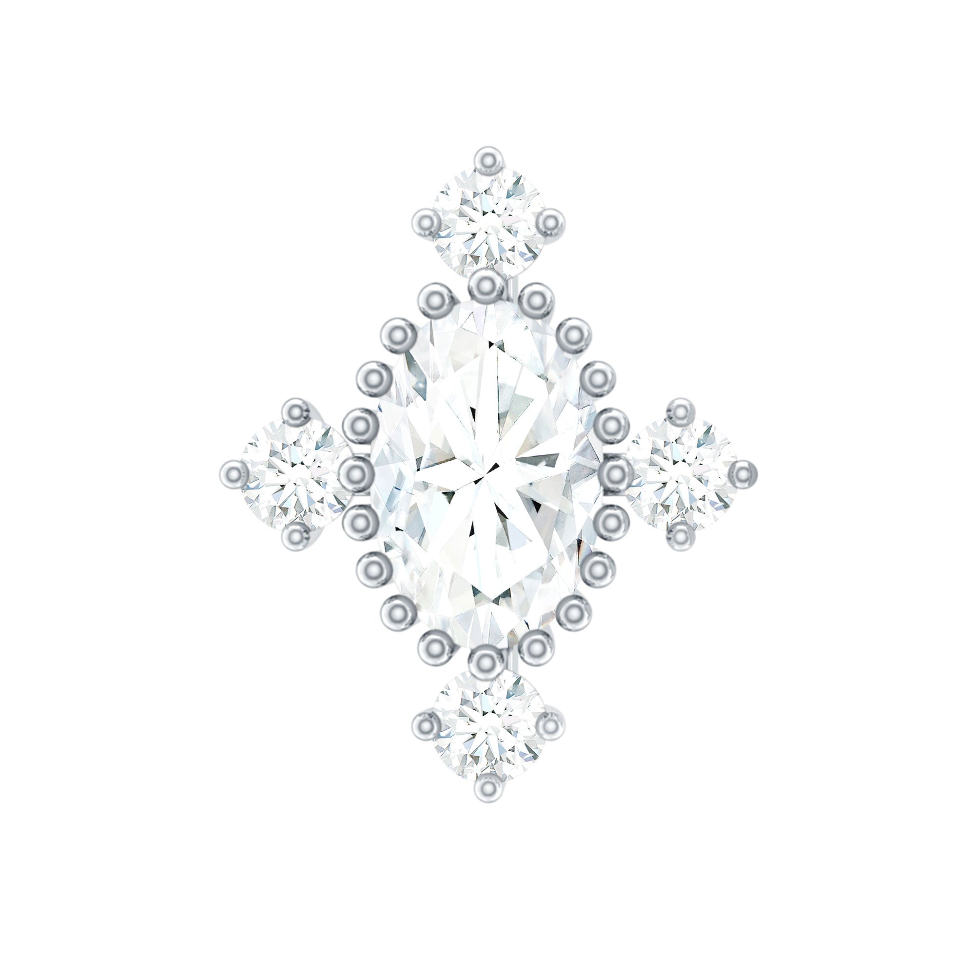 Vintage Inspired Moissanite Oval Conch Earring