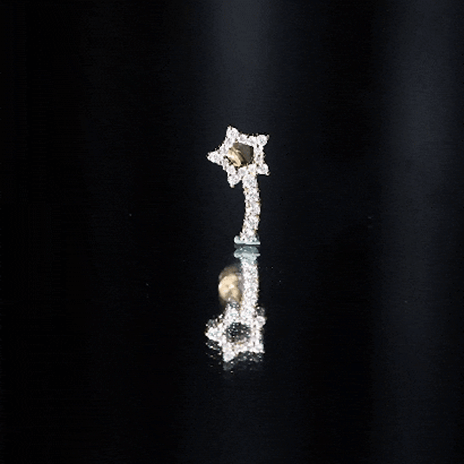 Certified Moissanite Shooting Star Cartilage Earring D-VS1 - Rosec Jewels
