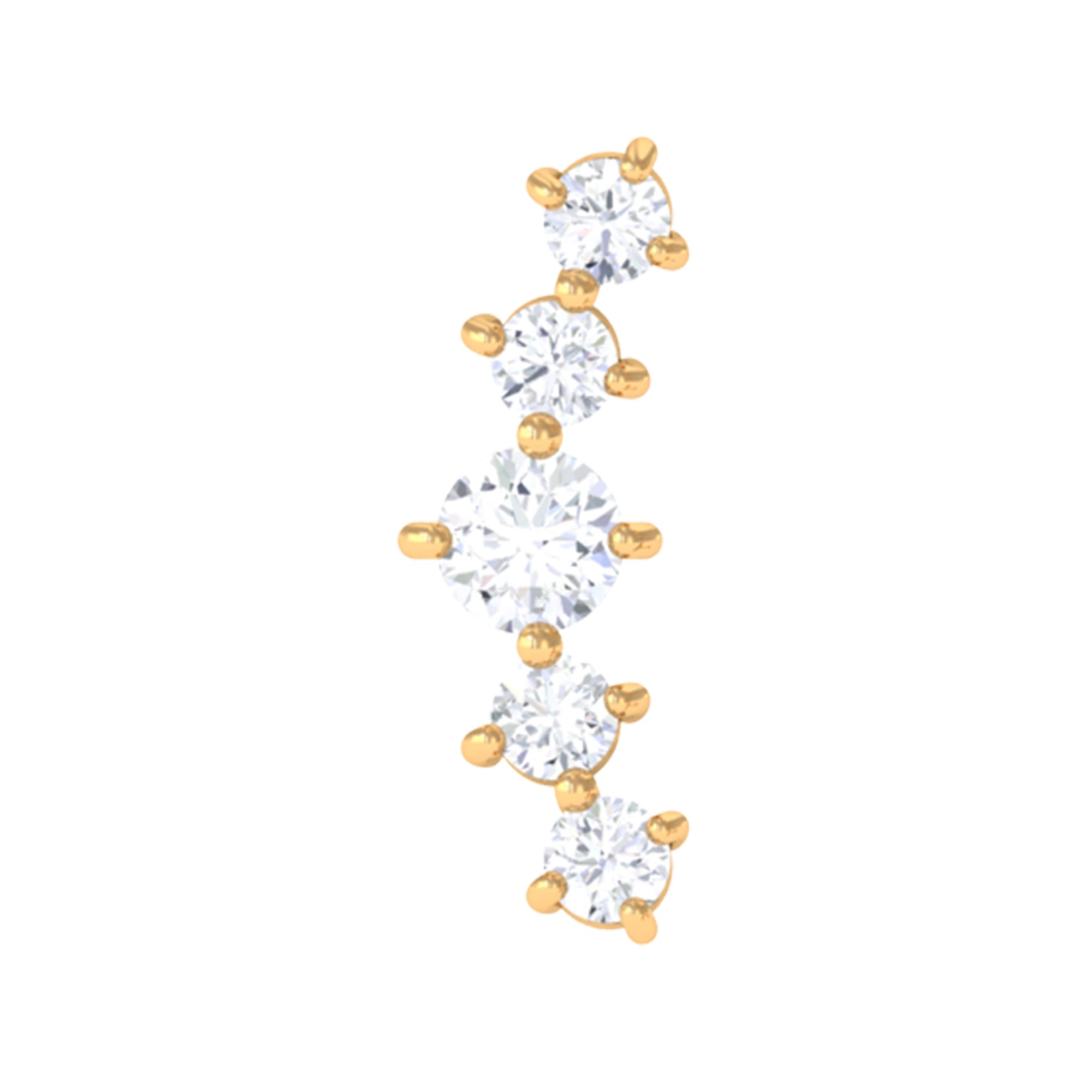 Graduated Style Diamond Crawler Earring for Women Natural - ( HI-SI ) - Rosec Jewels