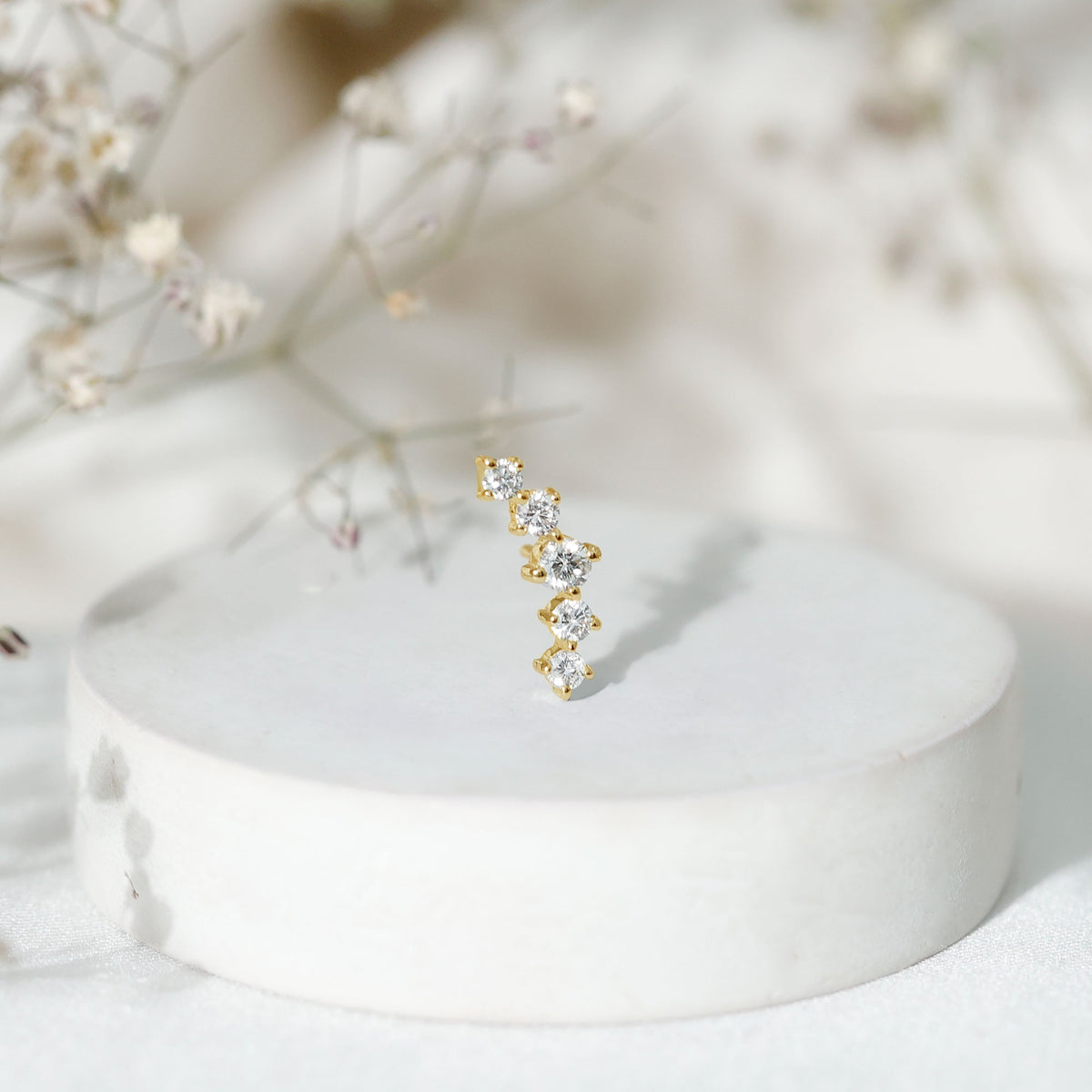 Graduated Style Diamond Crawler Earring for Women Natural - ( HI-SI ) - Rosec Jewels