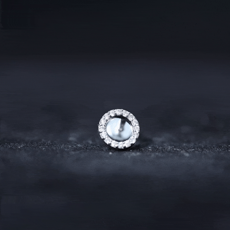 Minimal Moissanite Circle Helix Earring for Women D-VS1 - Rosec Jewels