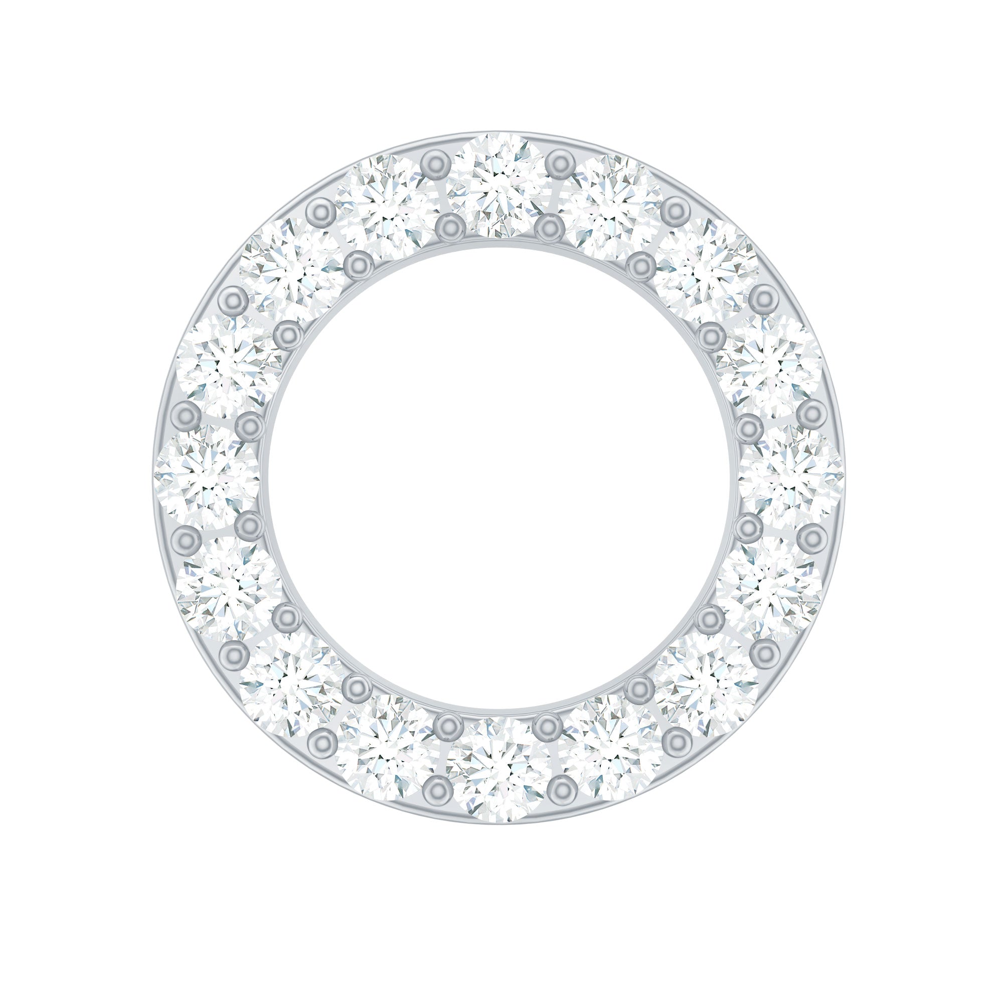 Minimal Moissanite Circle Helix Earring for Women D-VS1 - Rosec Jewels