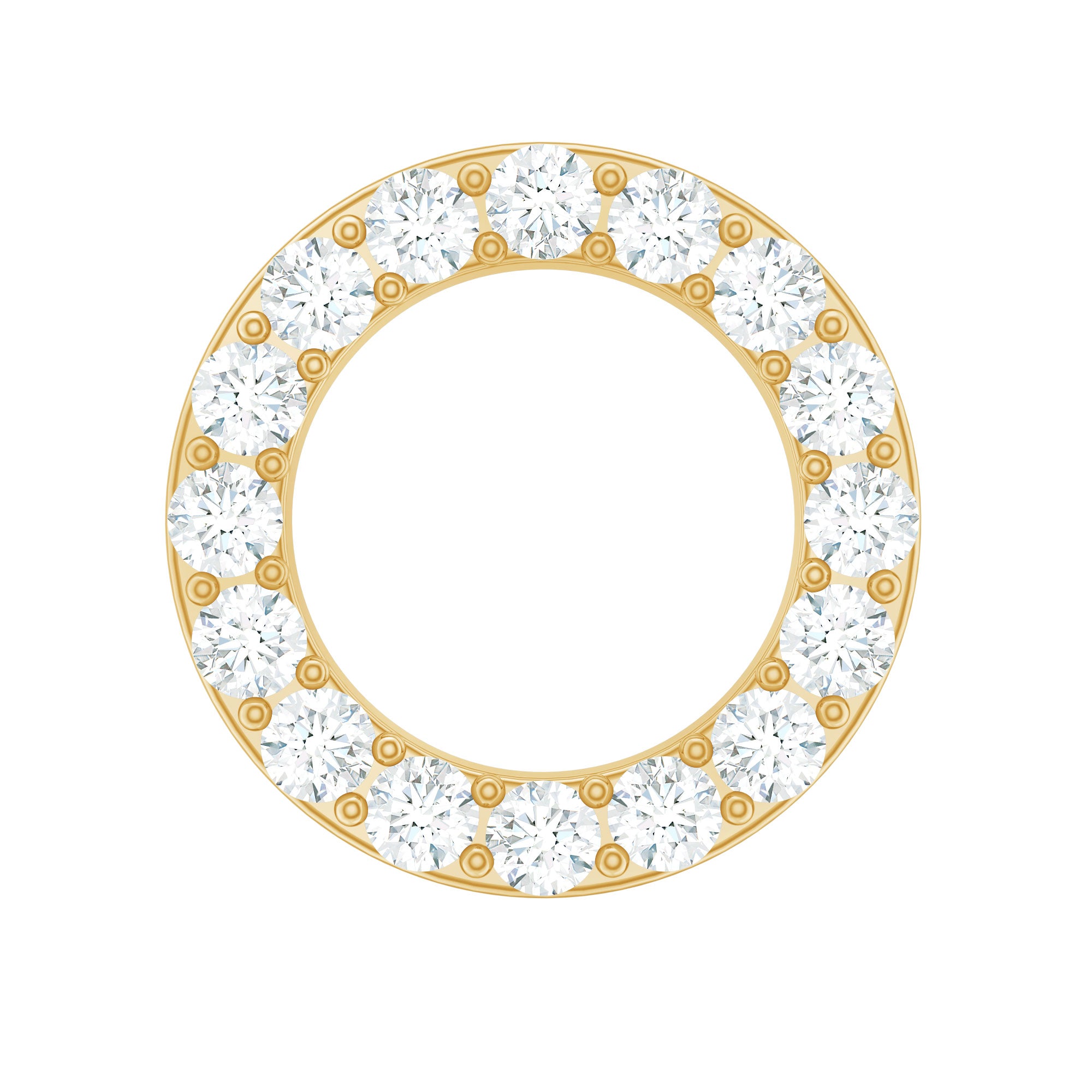 Minimal Moissanite Circle Helix Earring for Women D-VS1 - Rosec Jewels