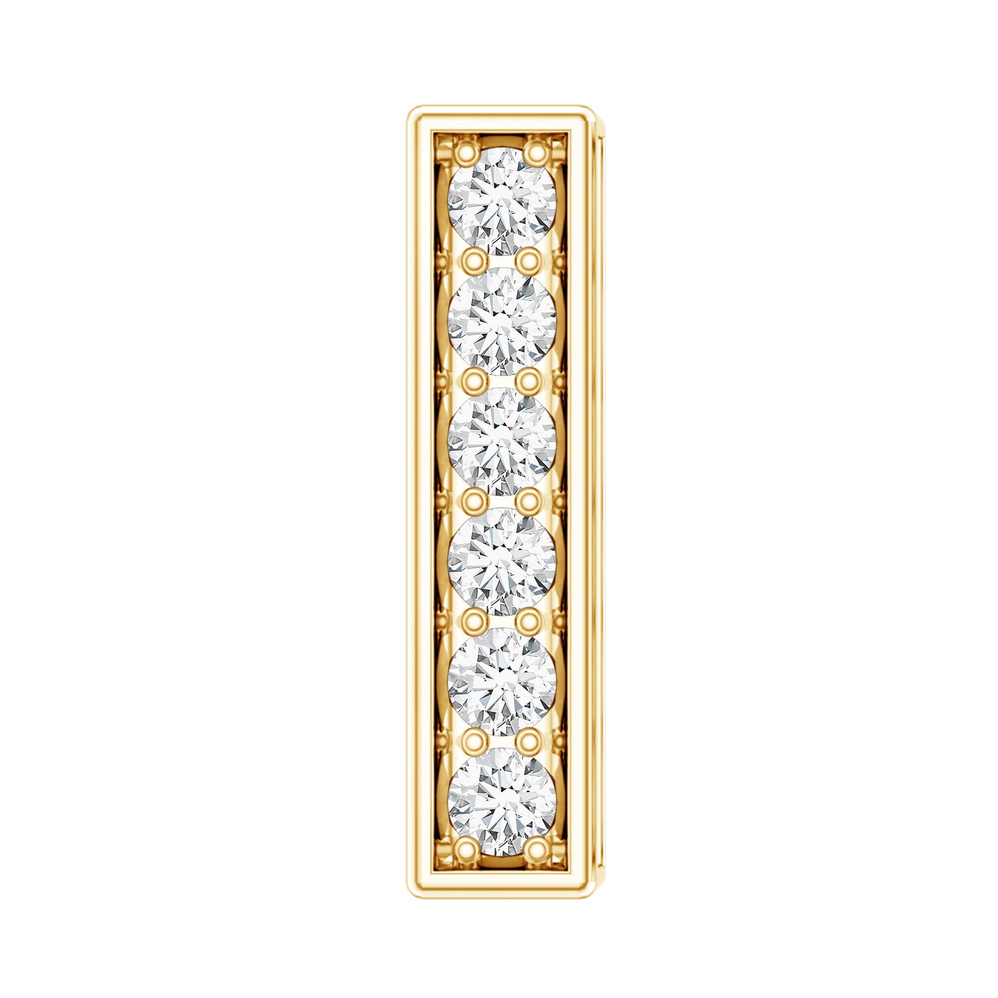 Round Moissanite Bar Earring for Cartilage Piercing D-VS1 - Rosec Jewels