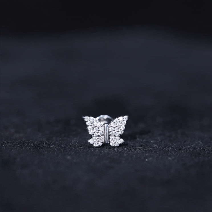 Exquisite Moissanite Butterfly Cartilage Earring D-VS1 - Rosec Jewels