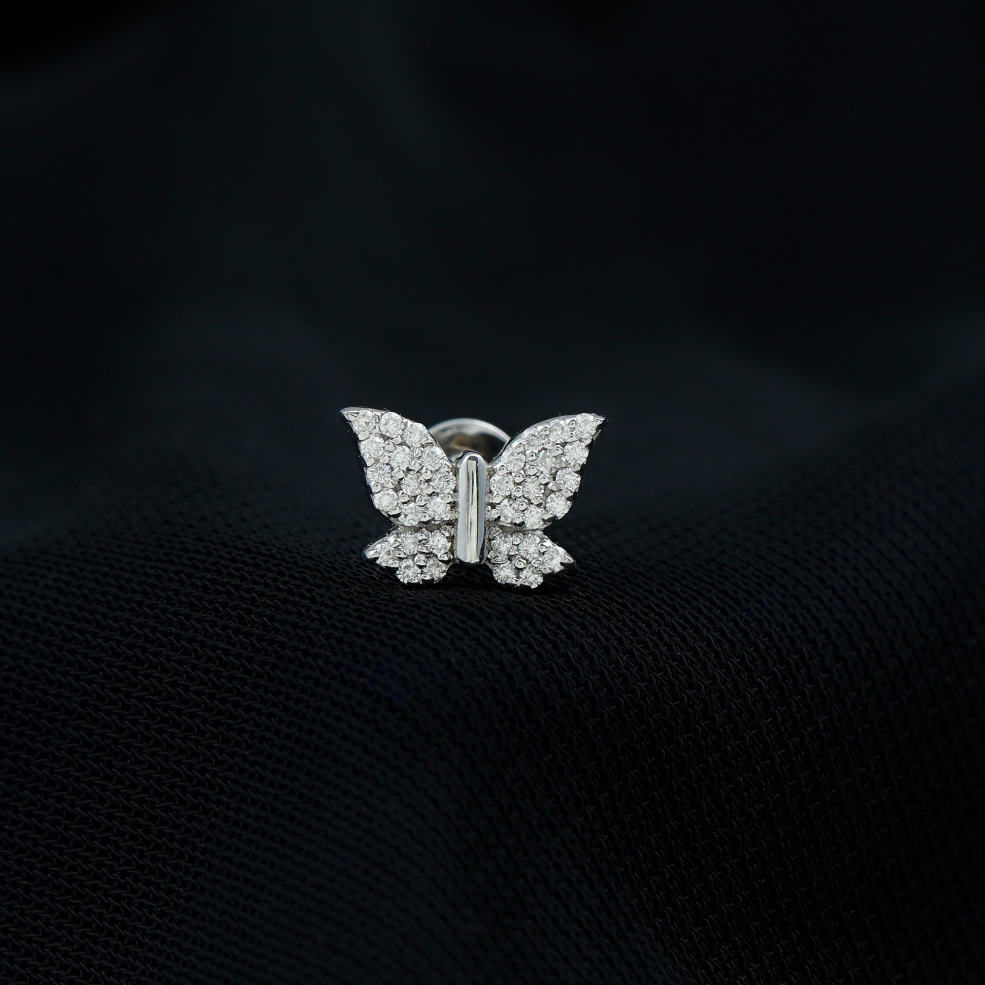 Exquisite Moissanite Butterfly Cartilage Earring D-VS1 - Rosec Jewels