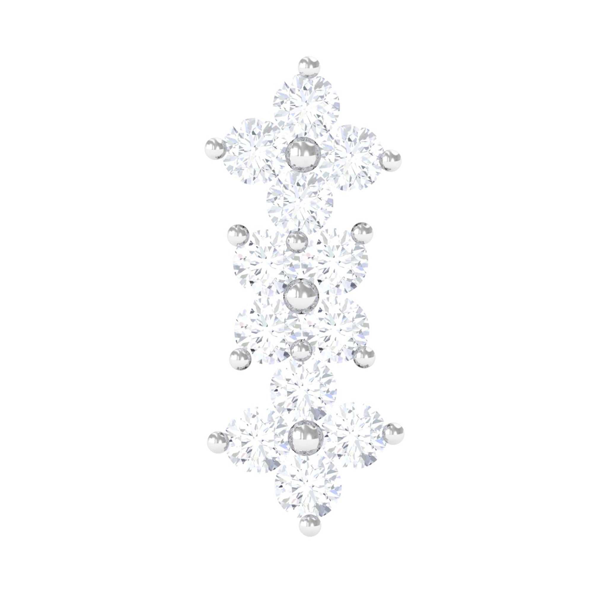 Dainty Moissanite Flower Helix Crawler Earring D-VS1 - Rosec Jewels