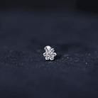 Tiny Moissanite Gold Flower Earring for Conch Piercing Moissanite - ( D-VS1 ) - Color and Clarity - Rosec Jewels