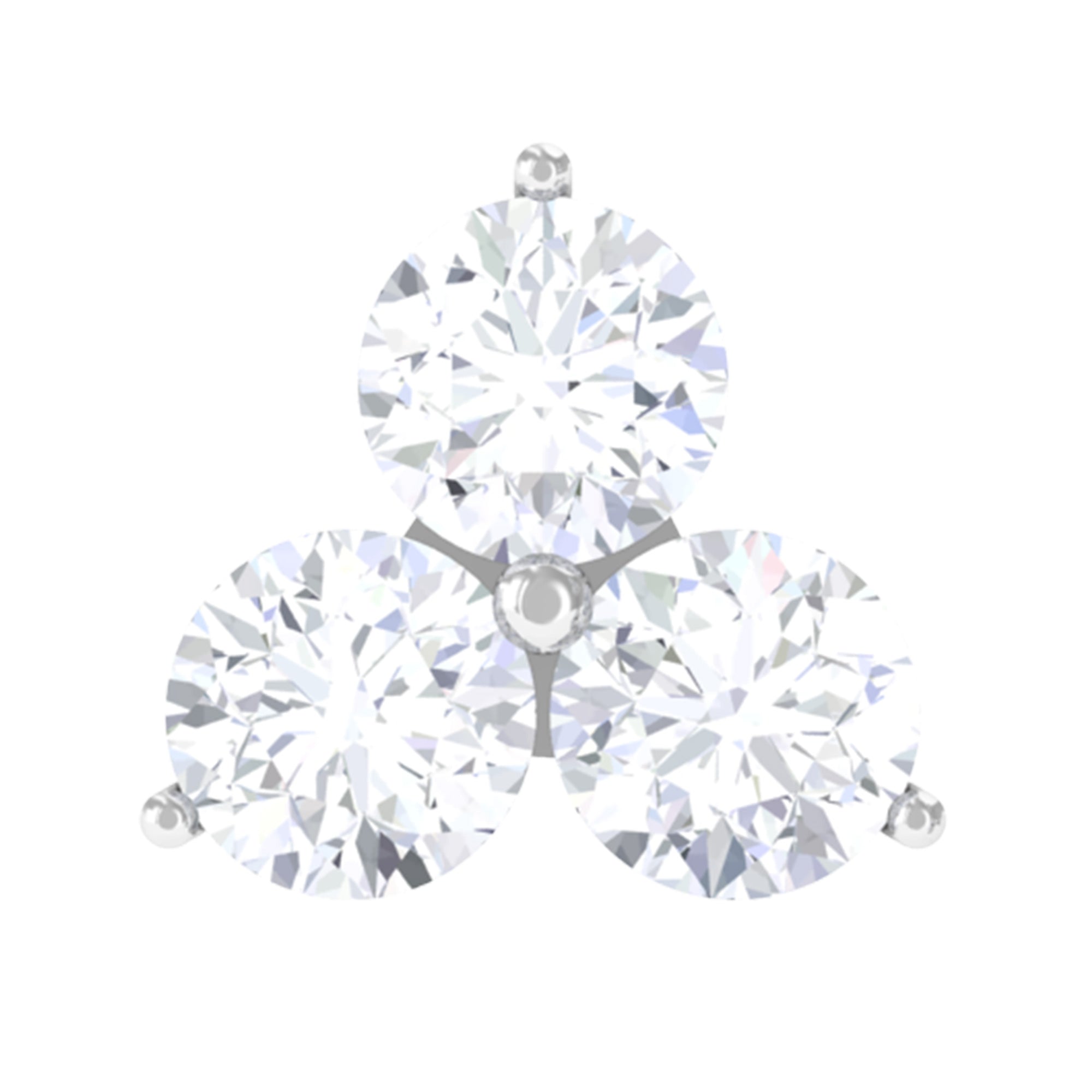 Tiny Moissanite Trio Flower Earring for Helix Piercing D-VS1 - Rosec Jewels