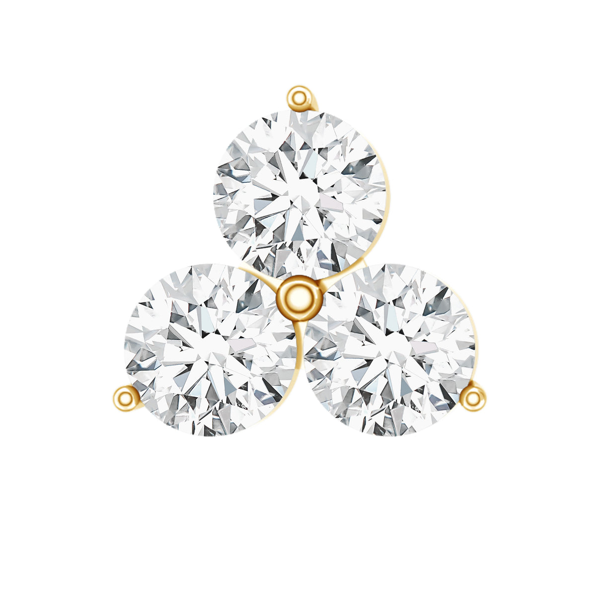 Tiny Moissanite Trio Flower Earring for Helix Piercing D-VS1 - Rosec Jewels