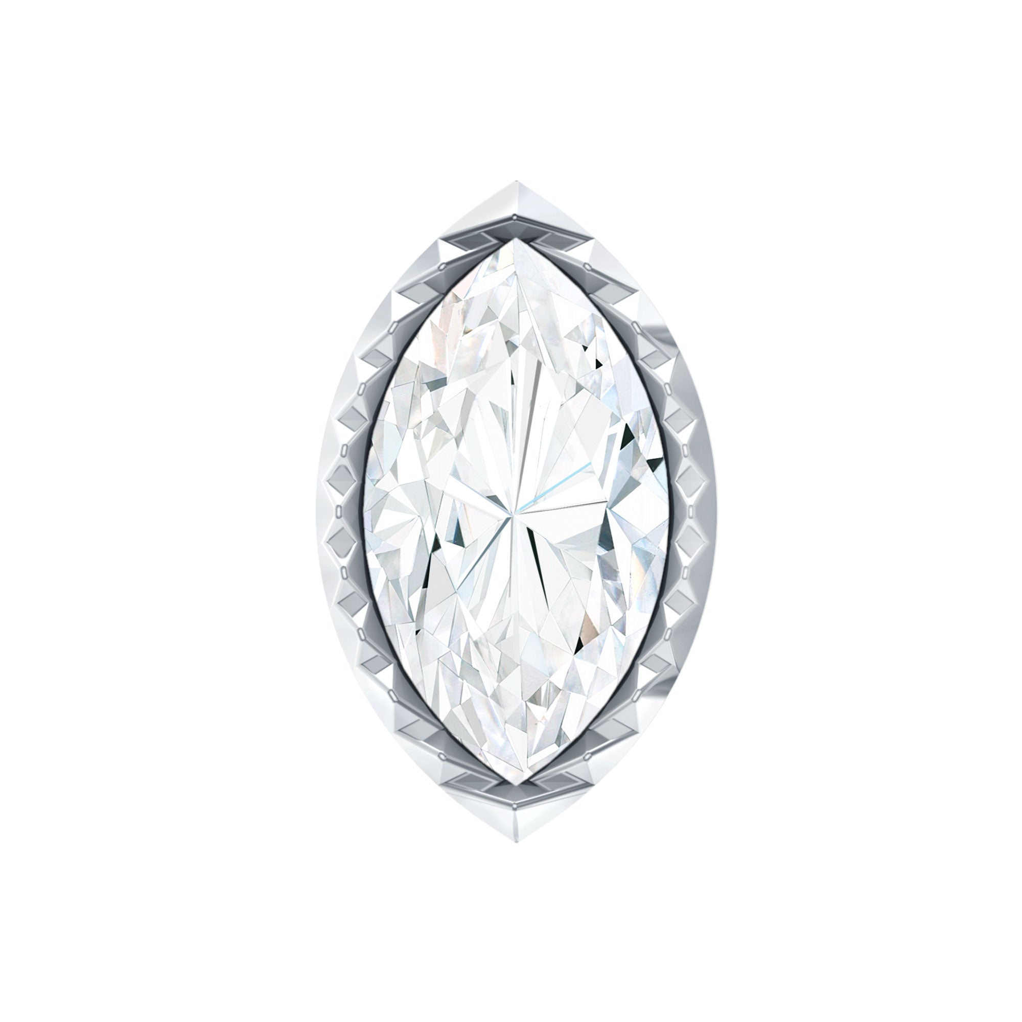Marquise Moissanite Solitaire Tragus Earring in Bezel Setting D-VS1 - Rosec Jewels