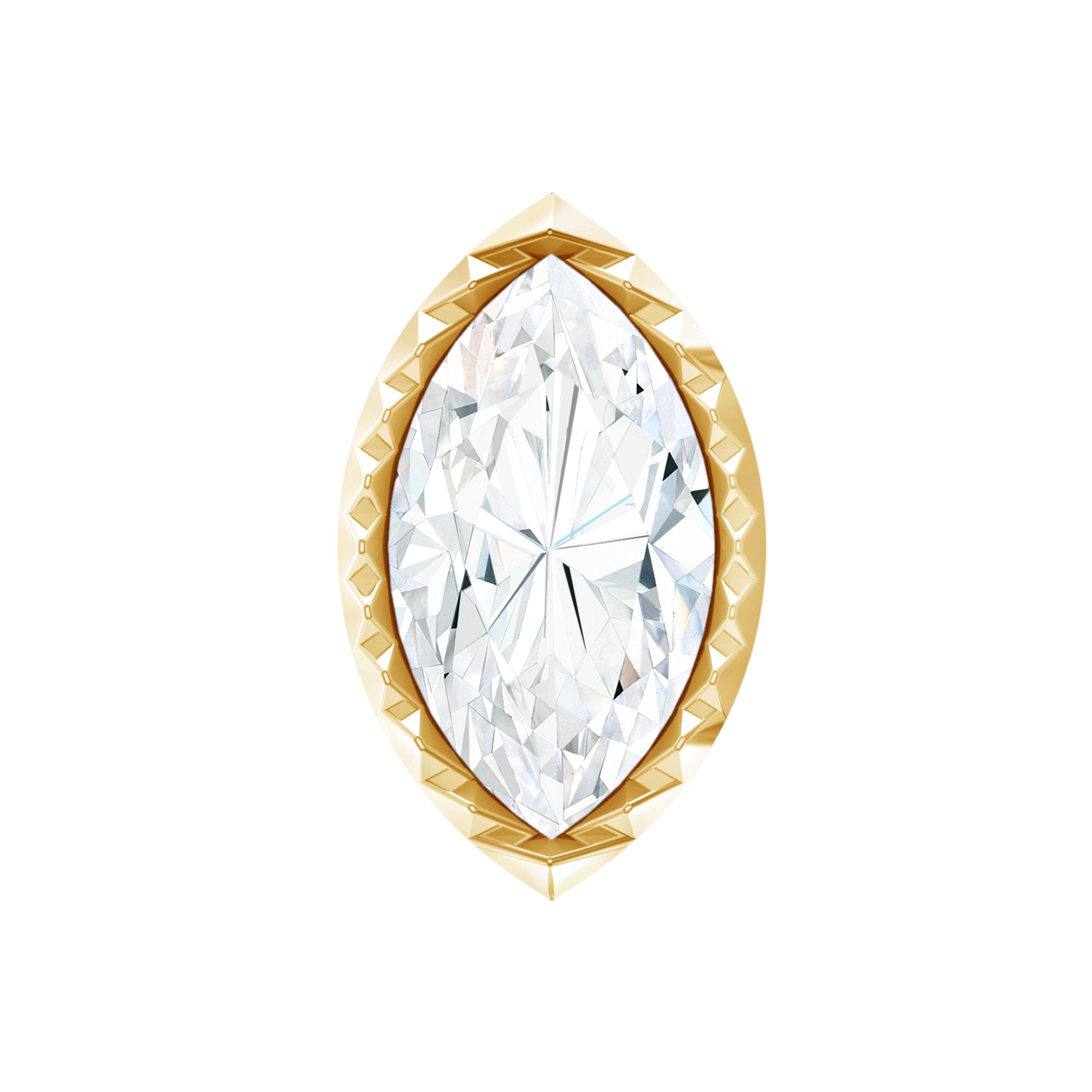 Marquise Moissanite Solitaire Tragus Earring in Bezel Setting D-VS1 - Rosec Jewels