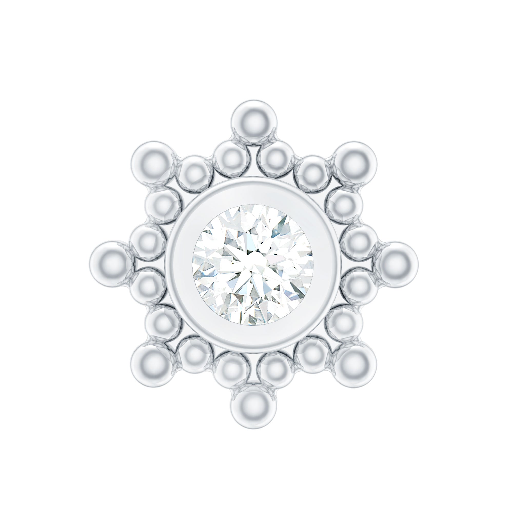 Minimal Diamond Cartilage Earring Stud with Flat Back Natural - ( HI-SI ) - Rosec Jewels
