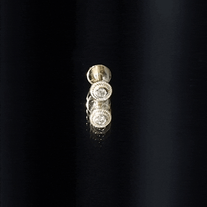 Minimal Diamond Conch Earring in Bezel Setting Natural - ( HI-SI ) - Rosec Jewels