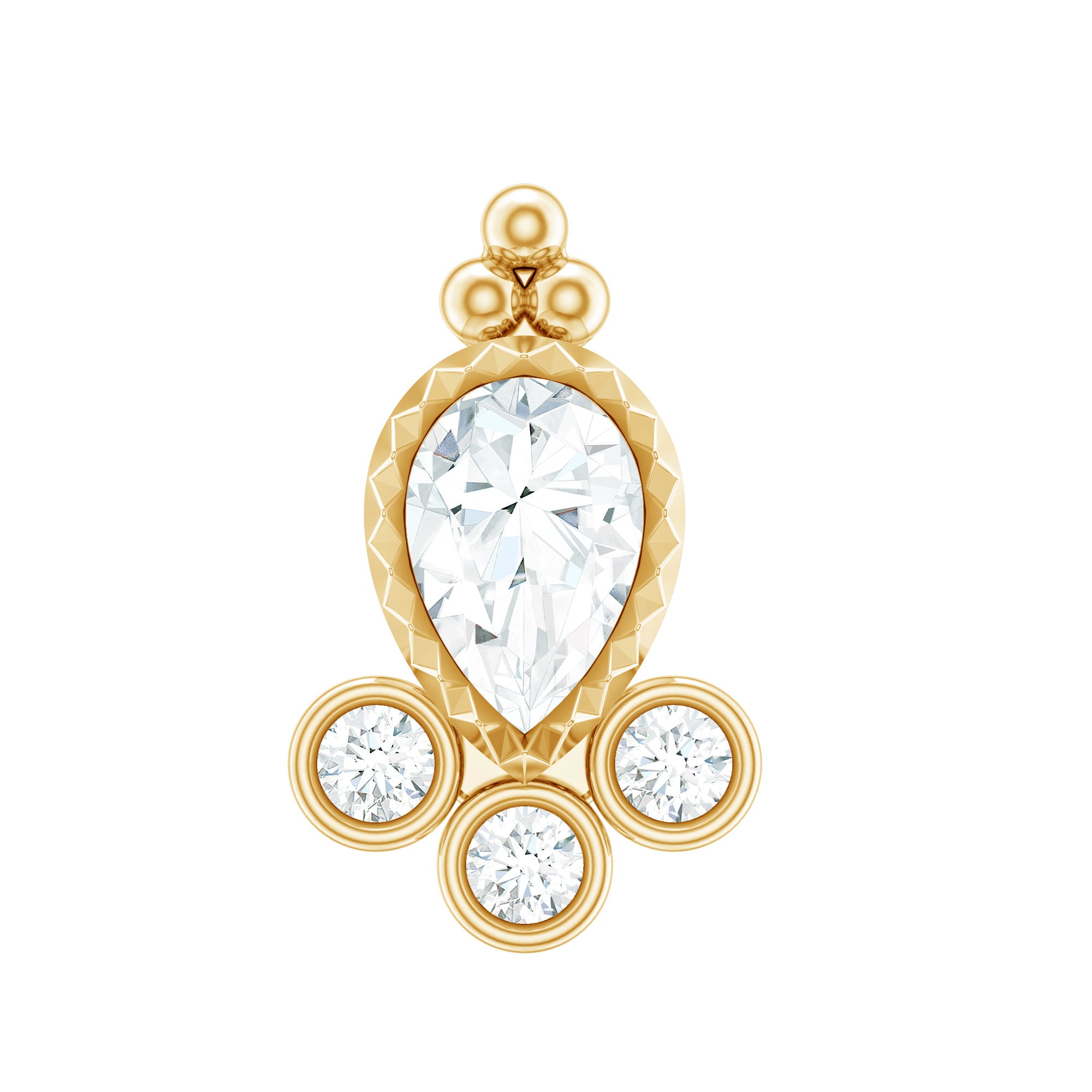 Vintage Style Moissanite Tragus Earring in Bezel Setting