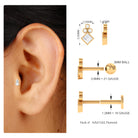 Fashionable Diamond Cluster Dainty Helix Earring Diamond - ( HI-SI ) - Color and Clarity - Rosec Jewels