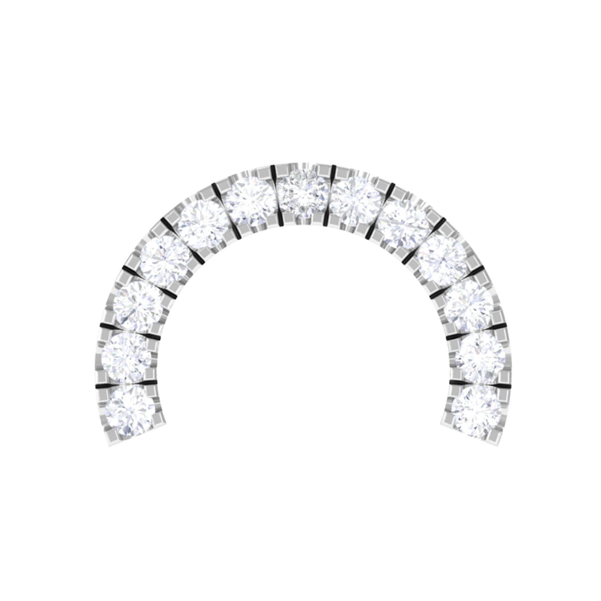 Moissanite Half Circle Earring for Helix Piercing D-VS1 - Rosec Jewels