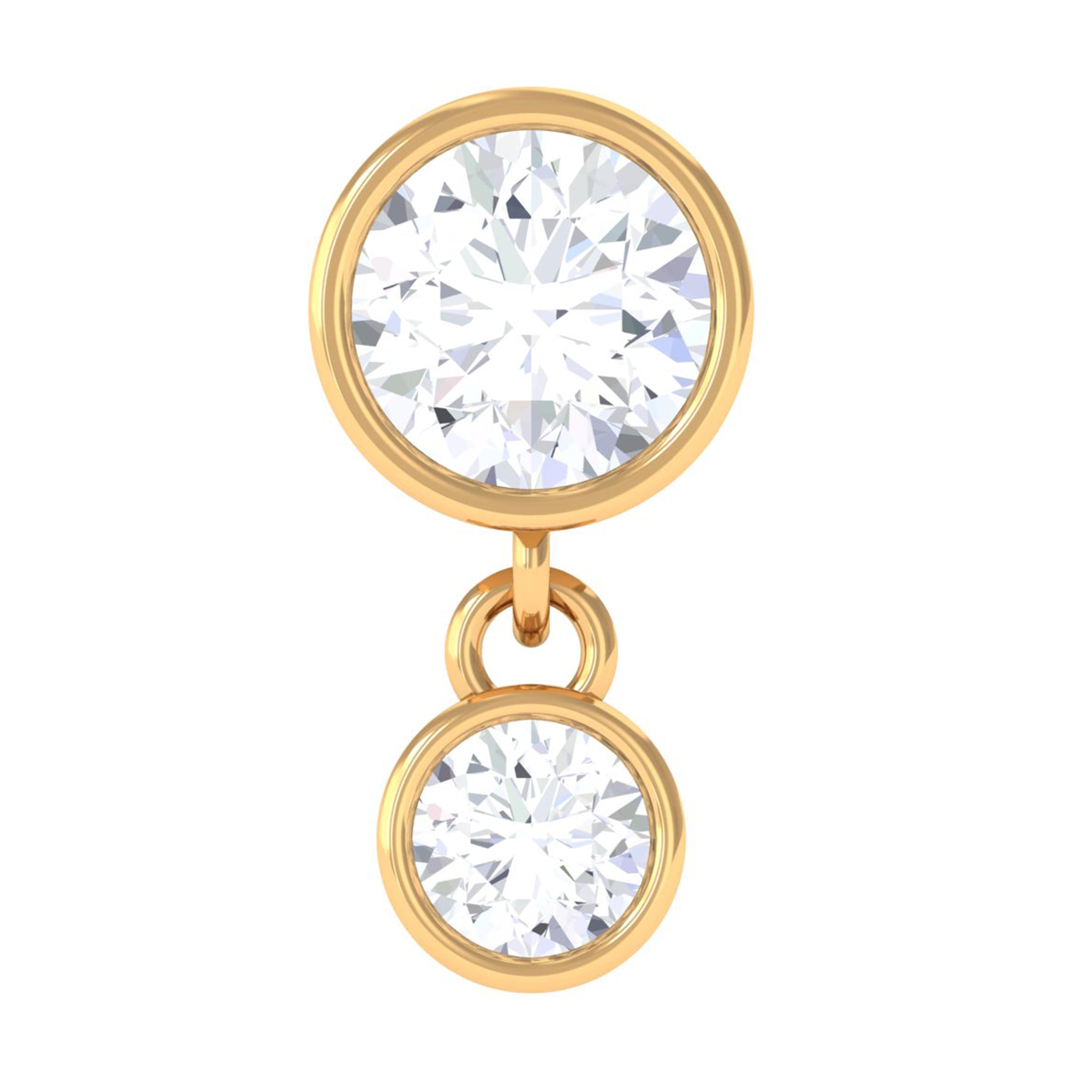 Certified Round Diamond Helix Drop Earring in Bezel Set Natural - ( HI-SI ) - Rosec Jewels