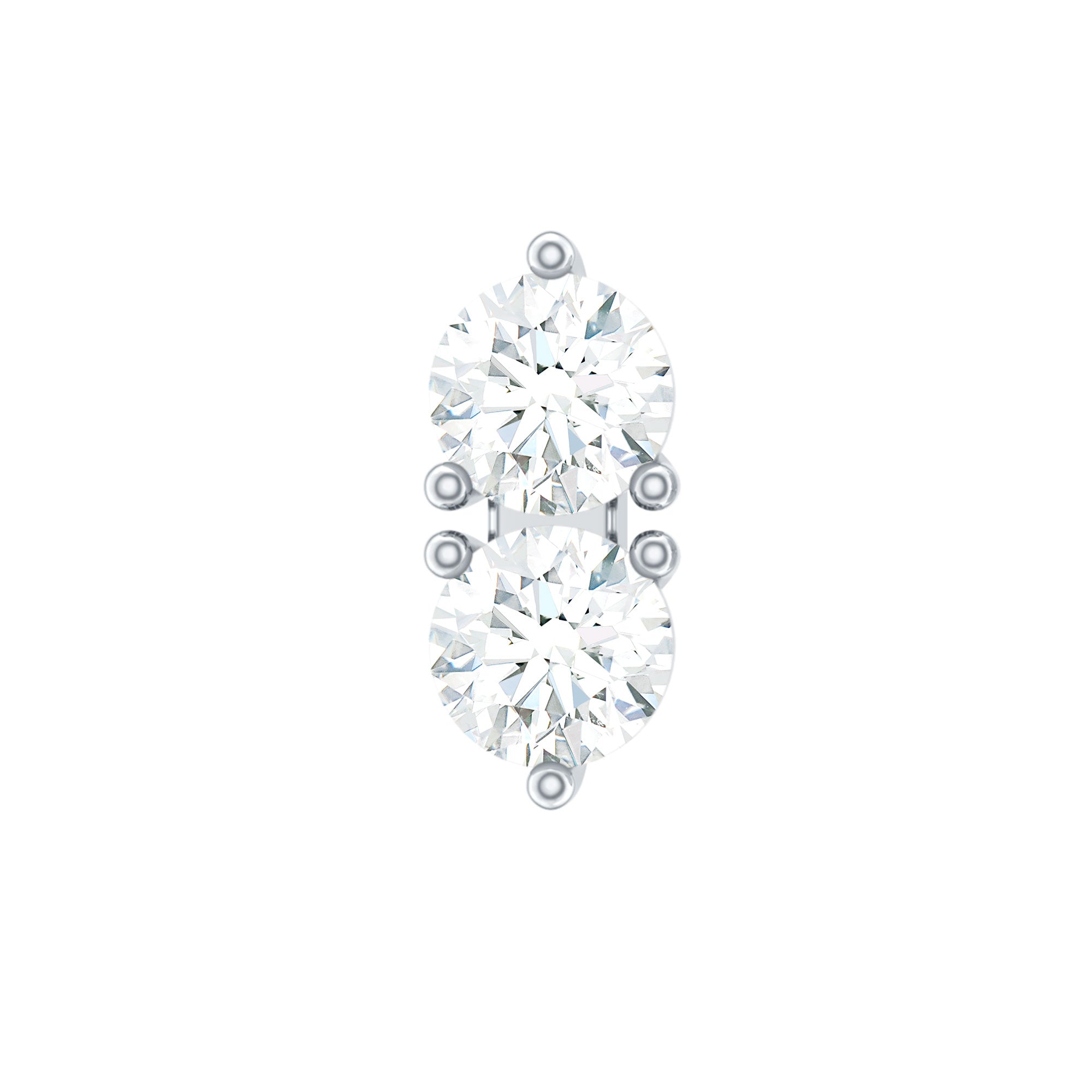 Natural Diamond 2 Stone Earring for Tragus Piercing Natural - ( HI-SI ) - Rosec Jewels