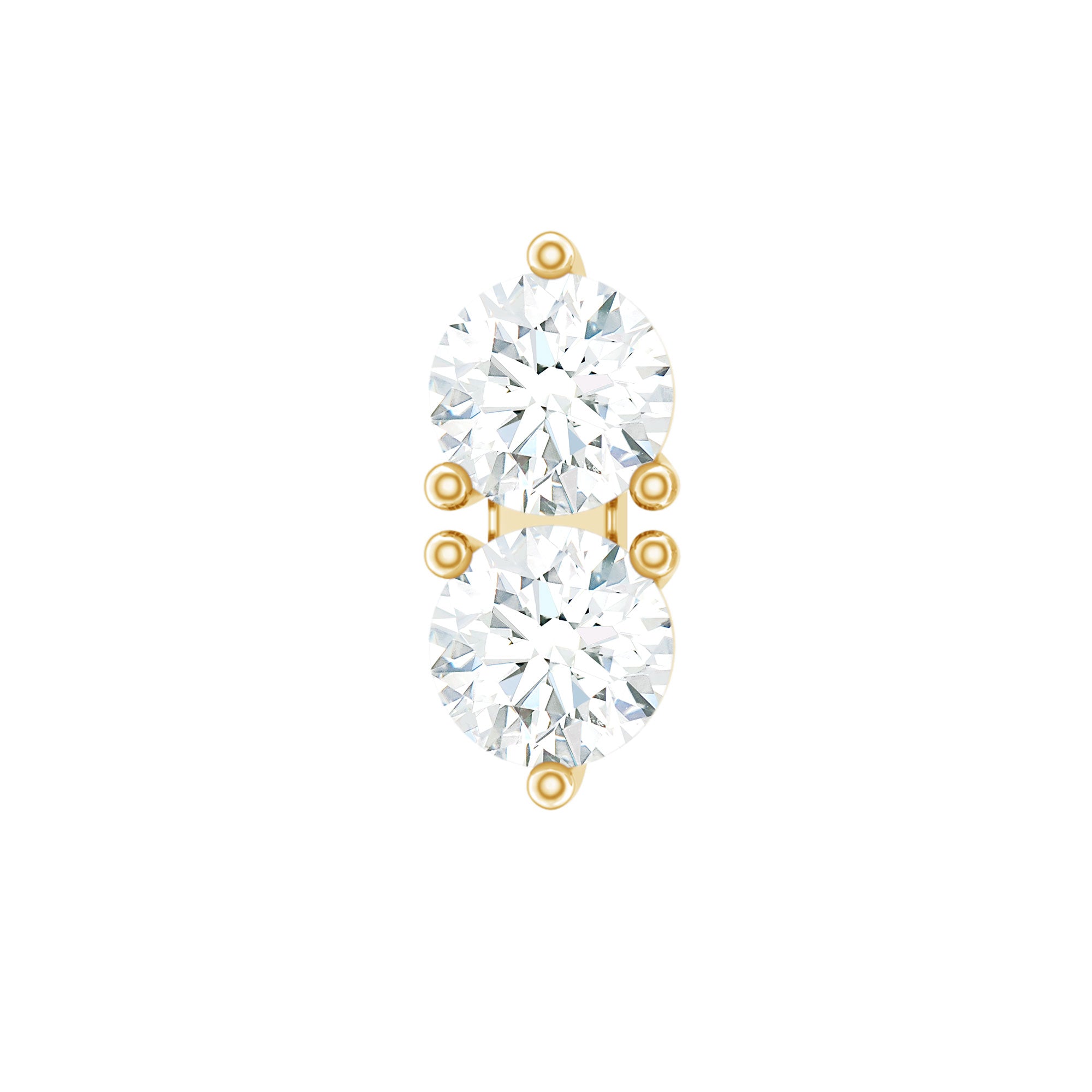Natural Diamond 2 Stone Earring for Tragus Piercing Natural - ( HI-SI ) - Rosec Jewels