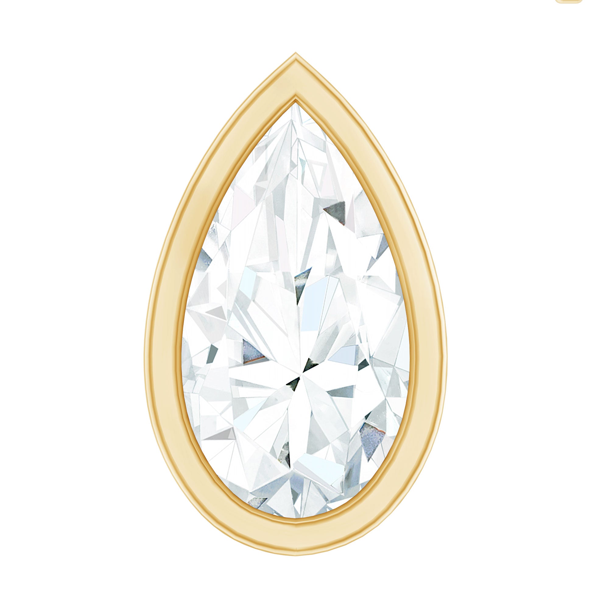 Bezel Set Moissanite Teardrop Stud Earring for Cartilage Piercing D-VS1 - Rosec Jewels