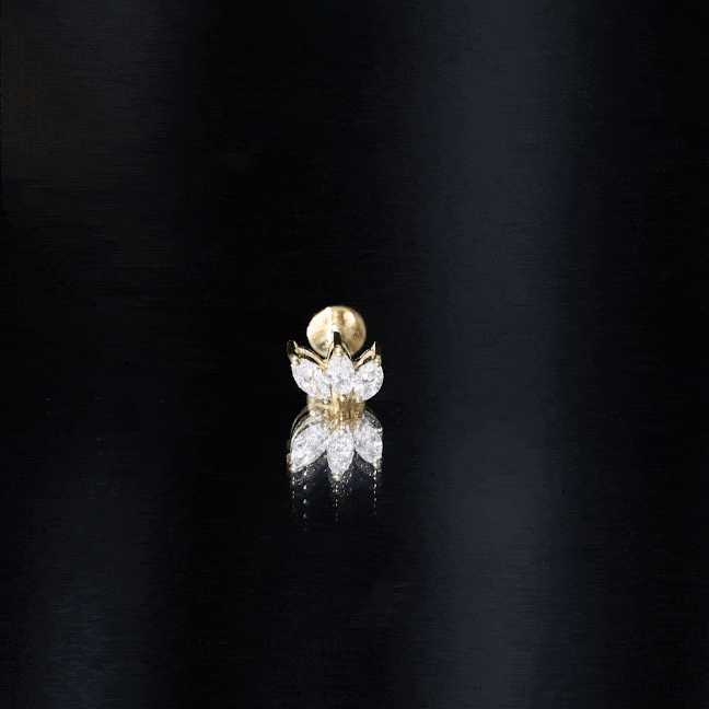 Natural Marquise Diamond Three Stone Helix Earring Natural - ( HI-SI ) - Rosec Jewels