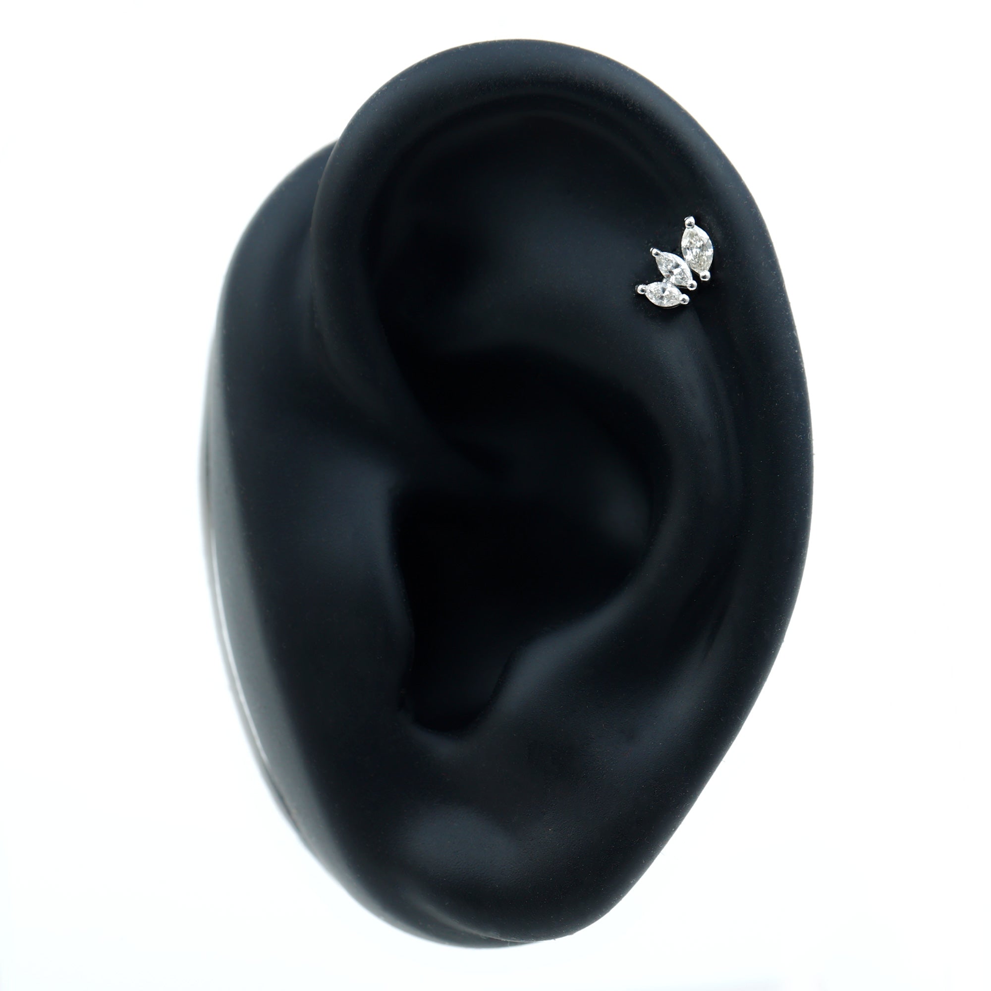 Natural Marquise Diamond Three Stone Helix Earring Natural - ( HI-SI ) - Rosec Jewels