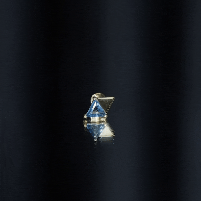 Triangle London Blue Topaz Geometric Earring AAA - Rosec Jewels