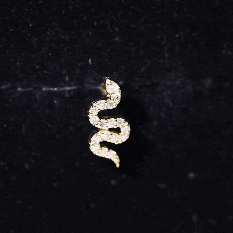 Unique Moissanite Snake Crawler Cartilage Earring D-VS1 - Rosec Jewels